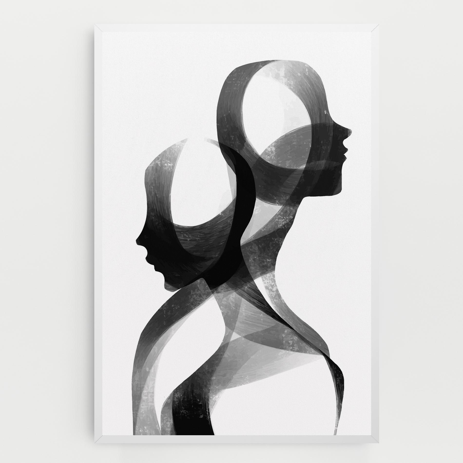 Leinwandbild Abstract Grey Couple mockup 0