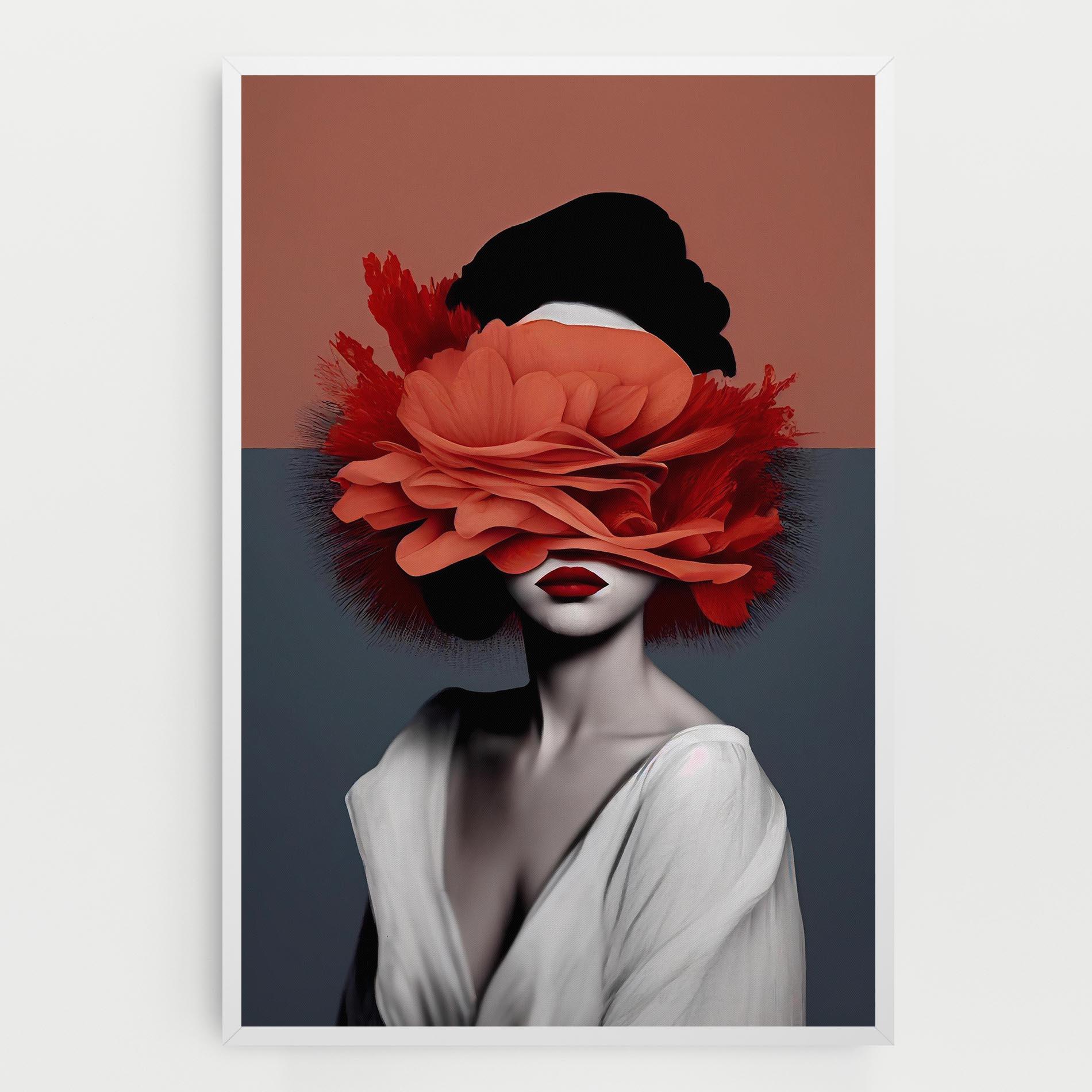 Leinwandbild Red Flower Woman mockup 0
