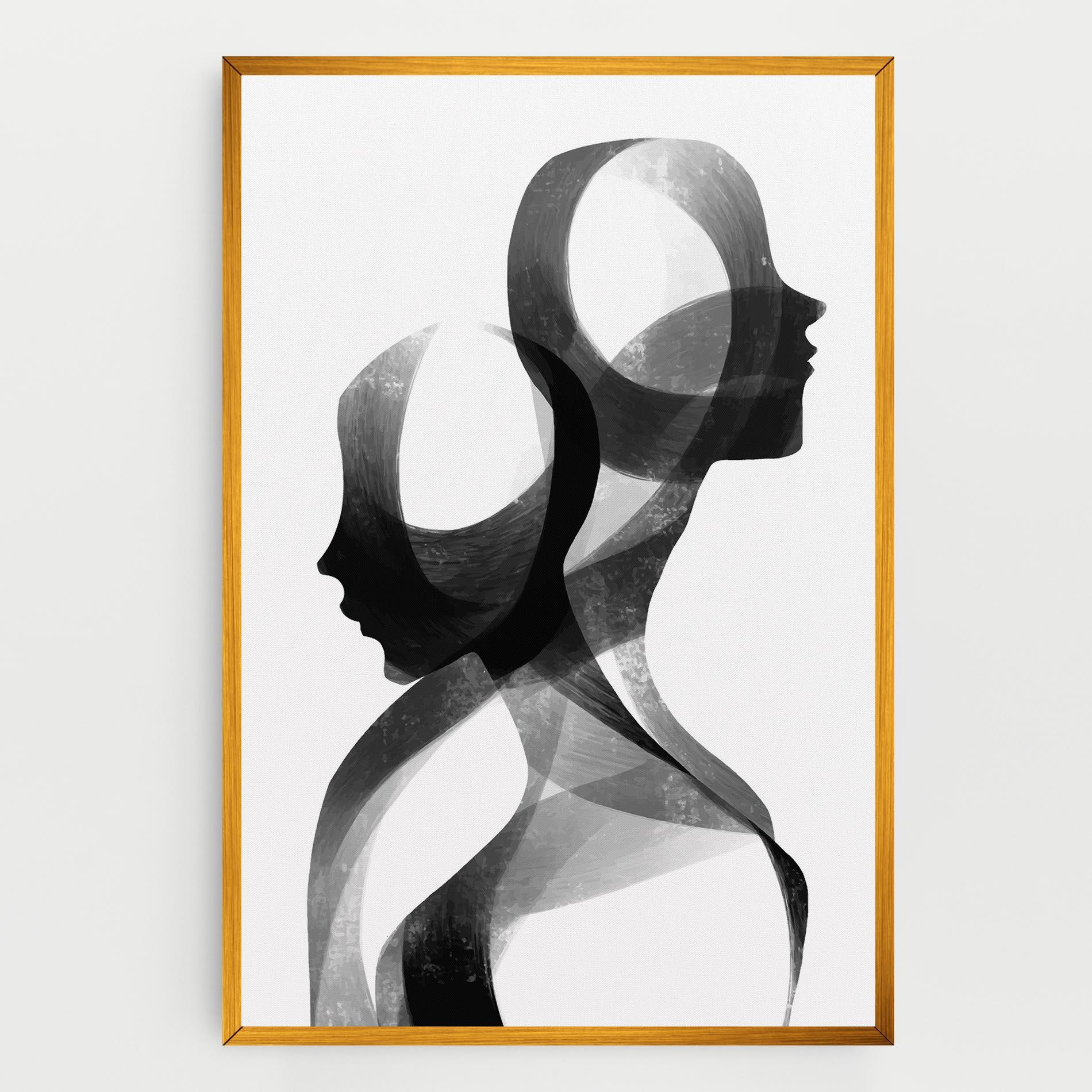 Leinwandbild Abstract Grey Couple mockup 0