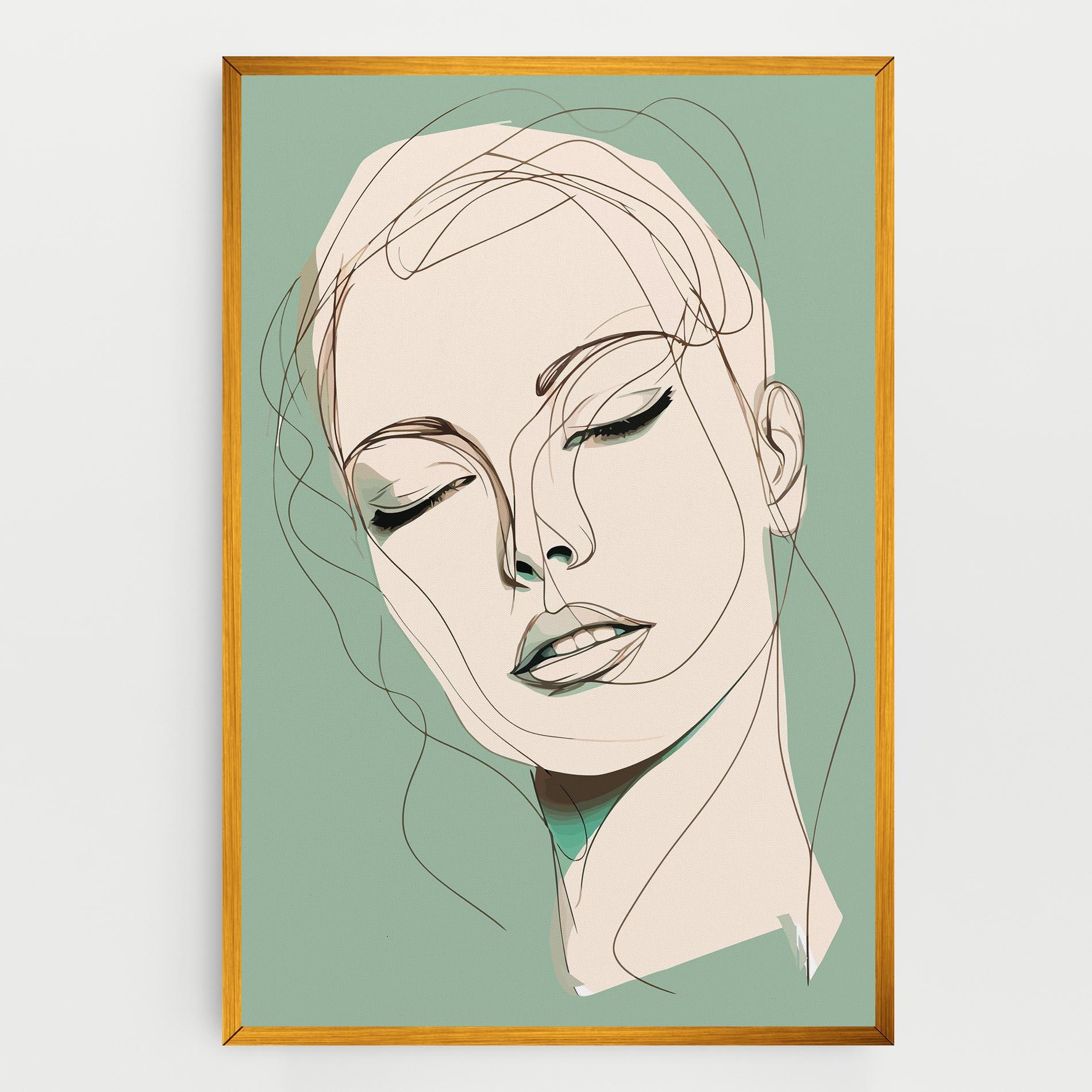 Leinwandbild Green White Face mockup 0