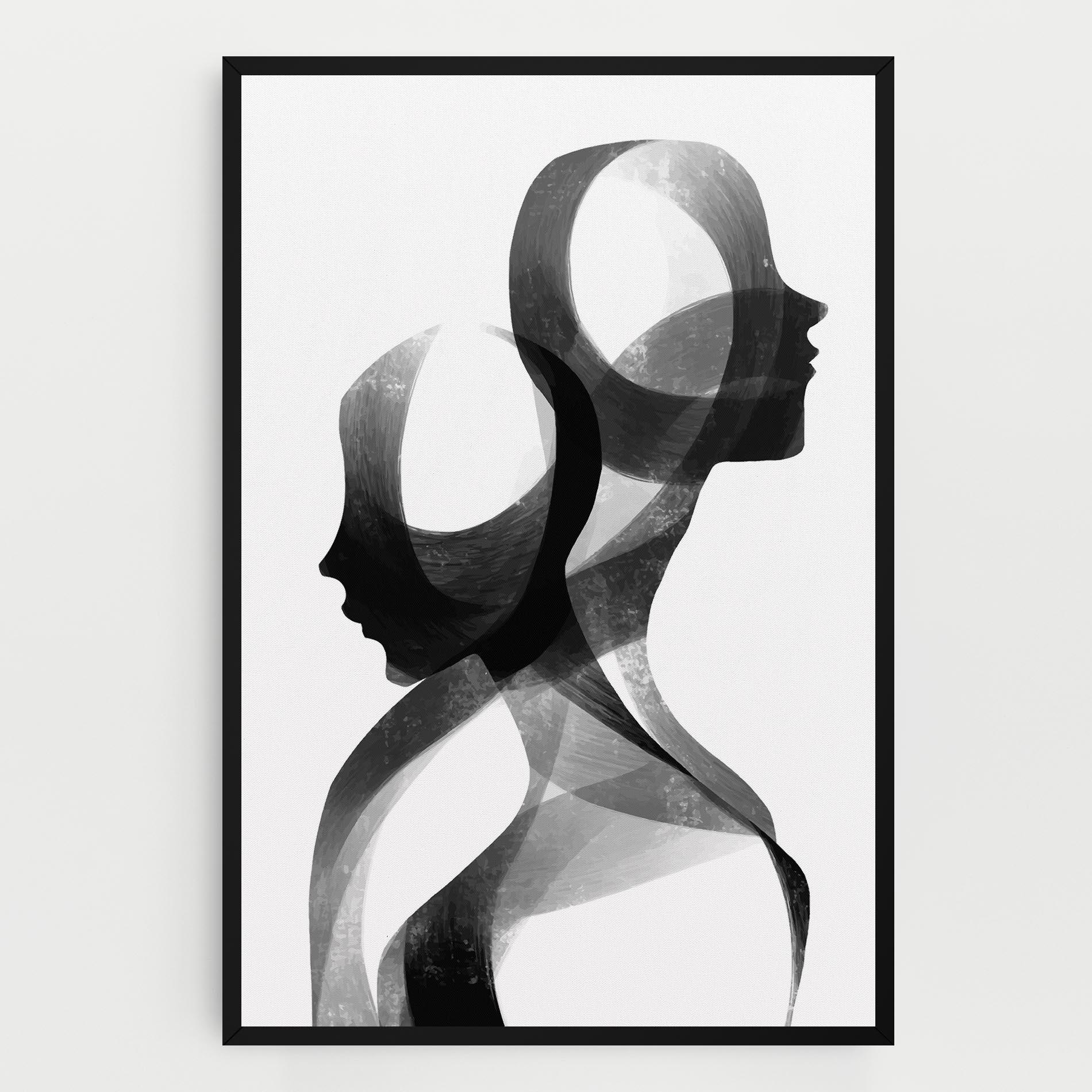 Leinwandbild Abstract Grey Couple mockup 0