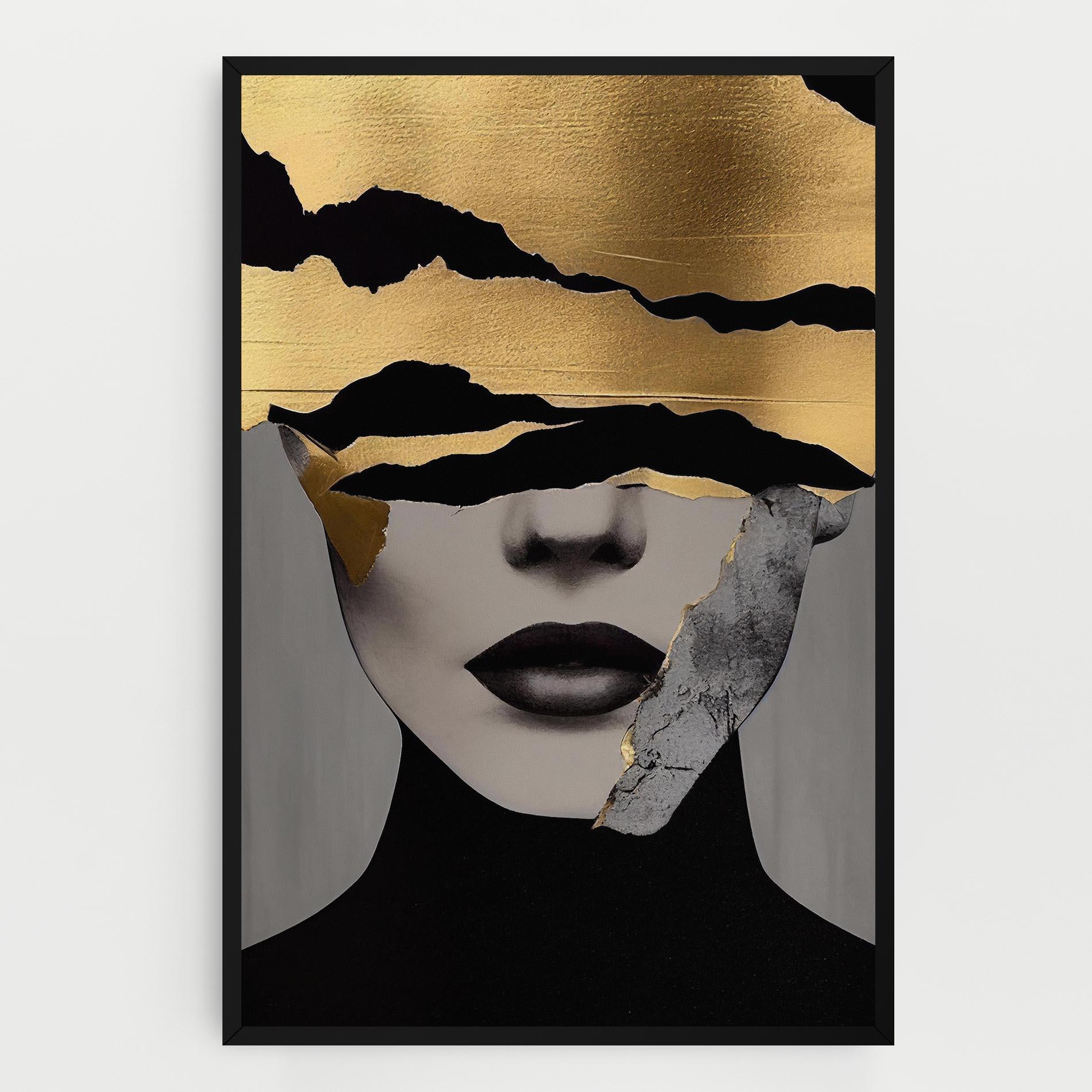 Leinwandbild Modern Golden Paint mockup 0