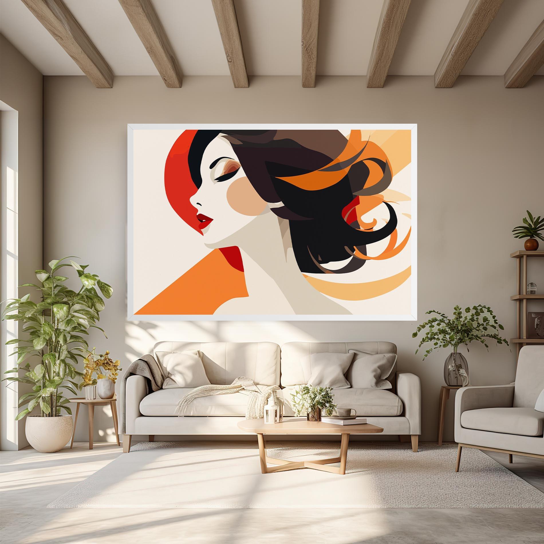 Leinwandbild Abstract Autumn Woman mockup 6