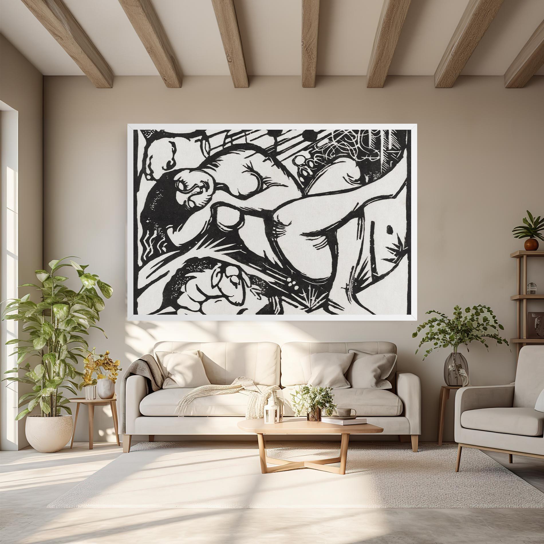 Leinwandbild Woman Drawing mockup 6