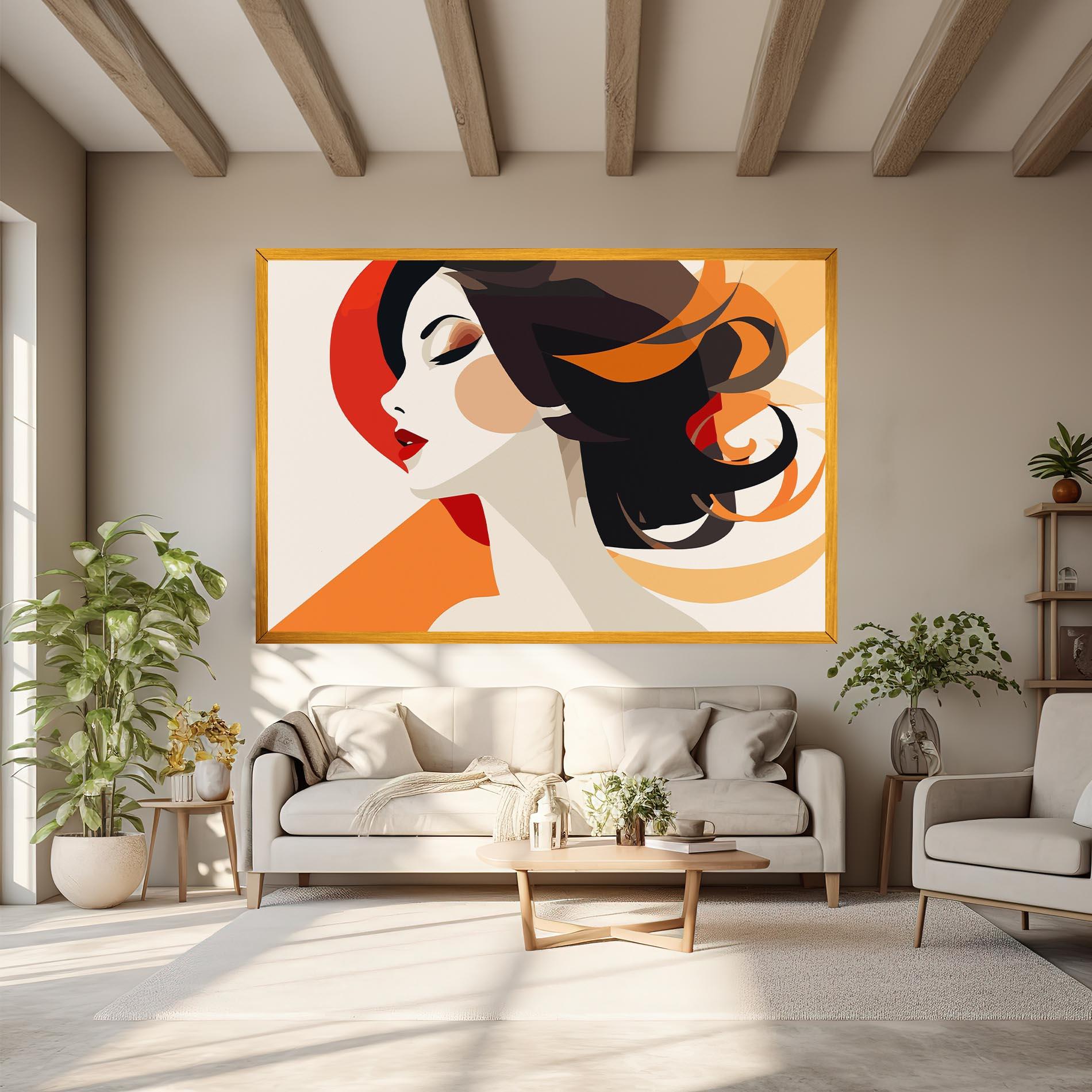 Leinwandbild Abstract Autumn Woman mockup 6