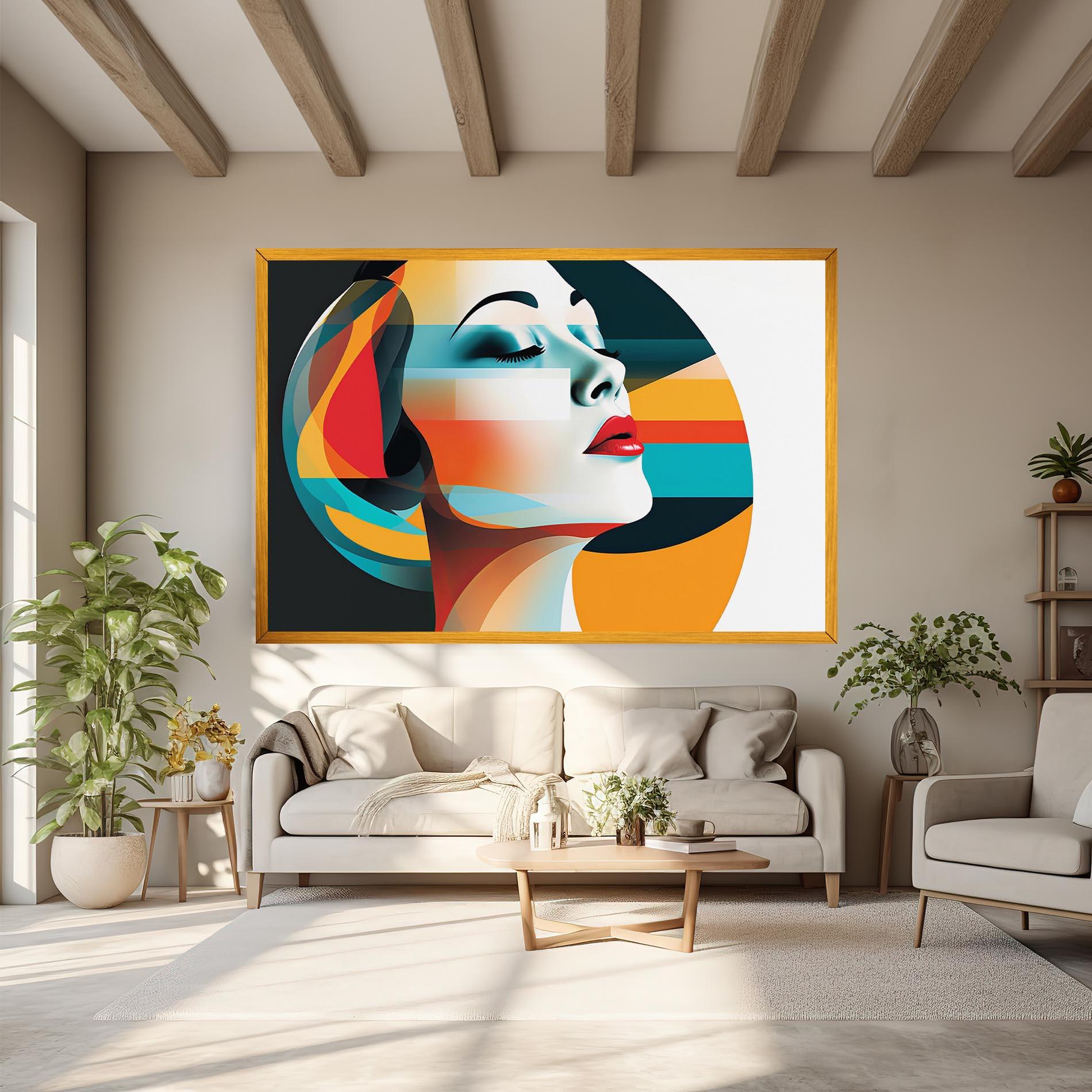 Leinwandbild Blue Abstract Makeup mockup 6