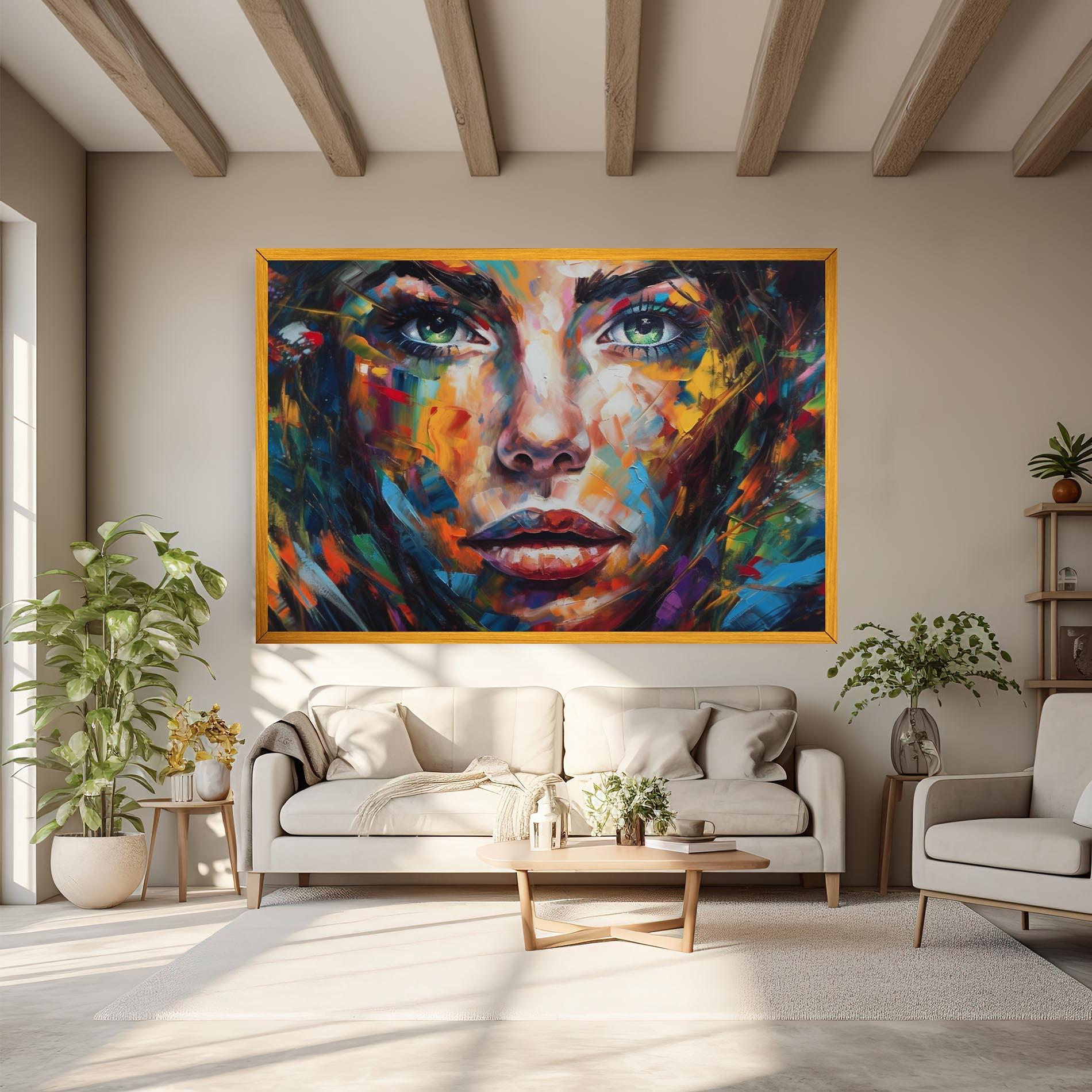 Leinwandbild Vibrant Color Woman Paint mockup 6