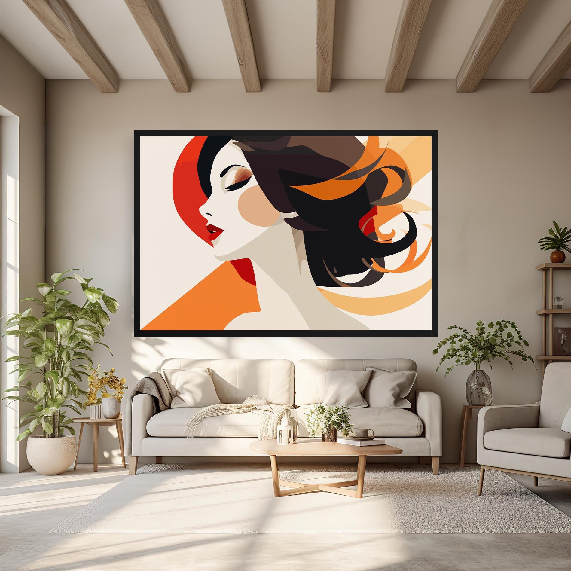 Leinwandbild Abstract Autumn Woman mockup 6