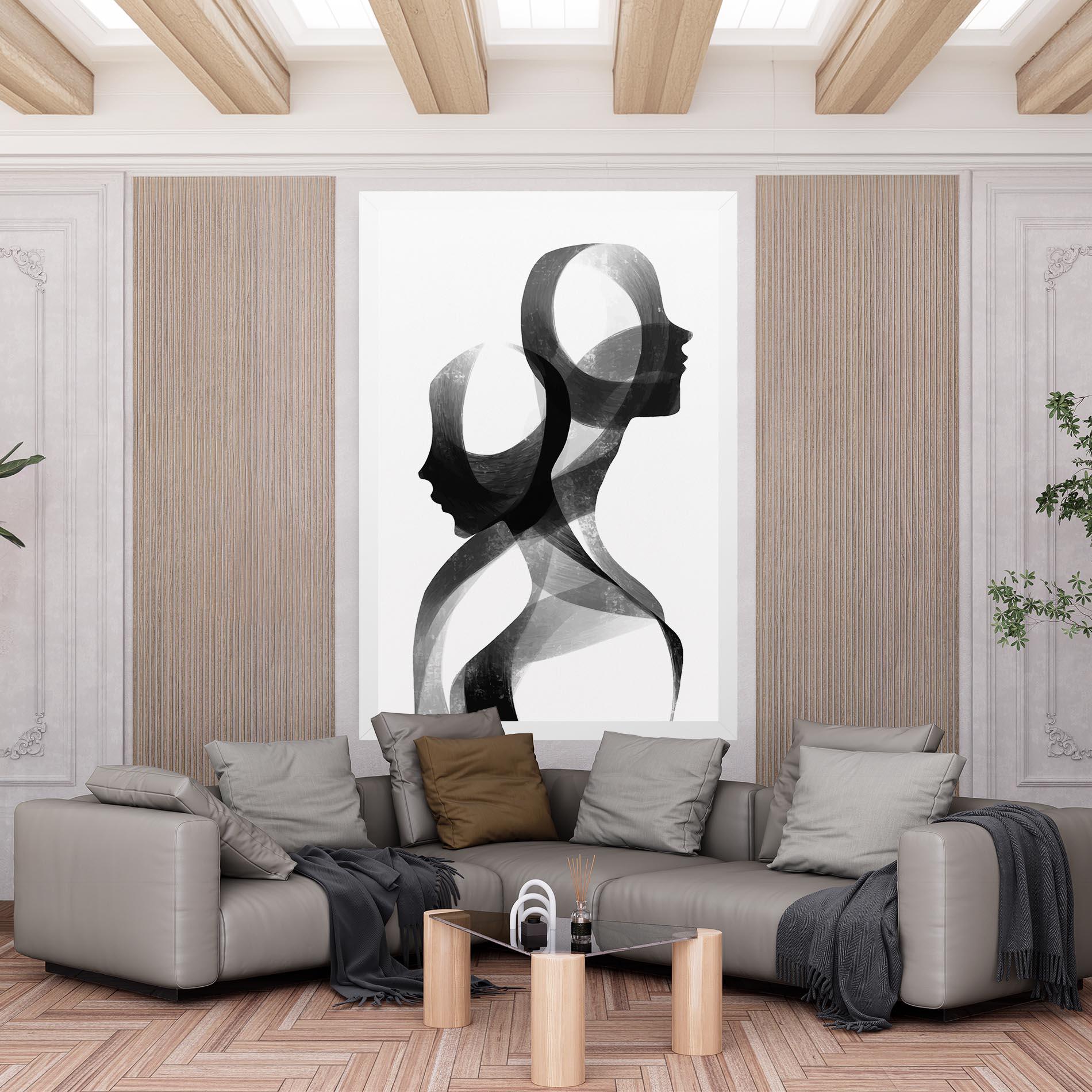 Leinwandbild Abstract Grey Couple mockup 6