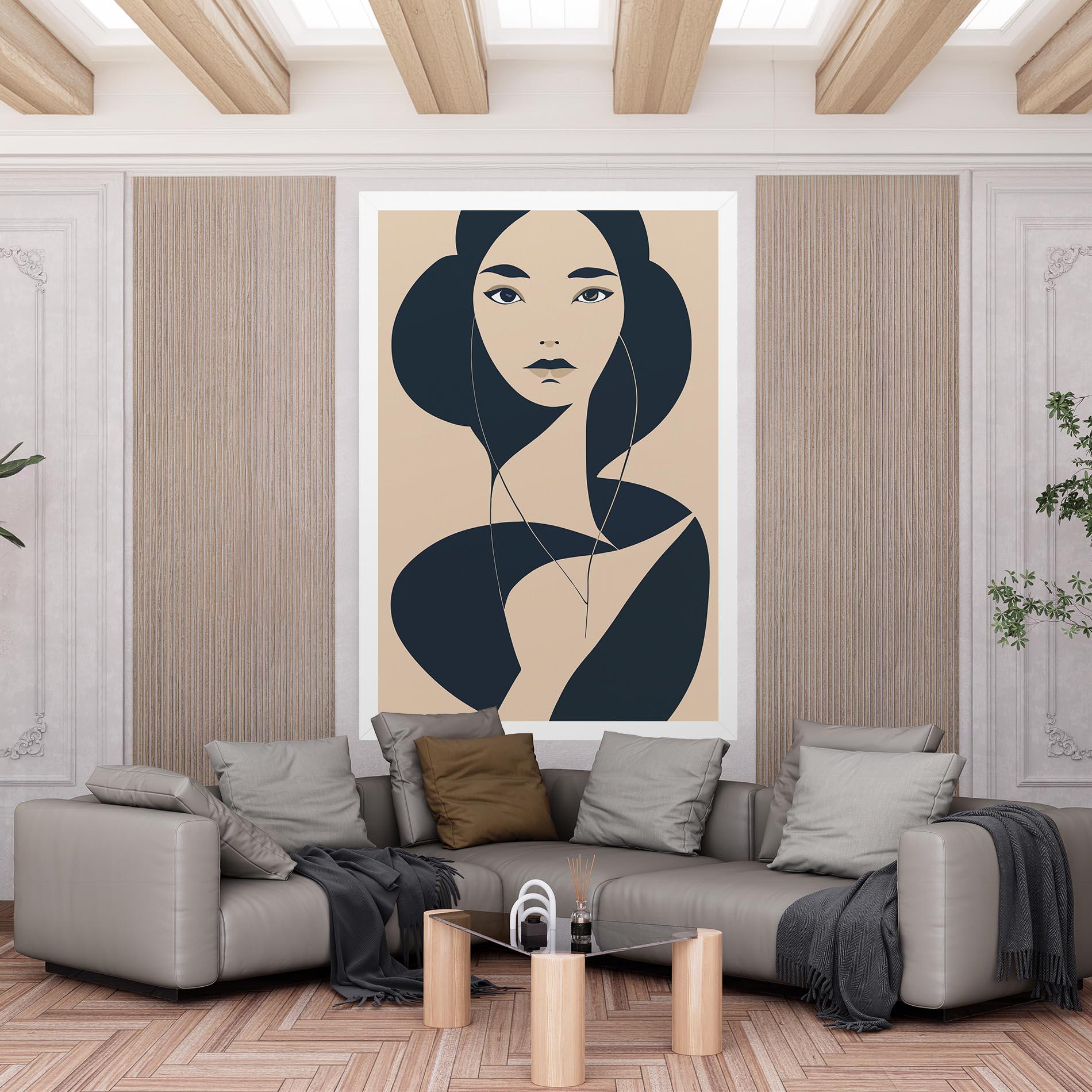 Leinwandbild Cream Blue Woman mockup 6