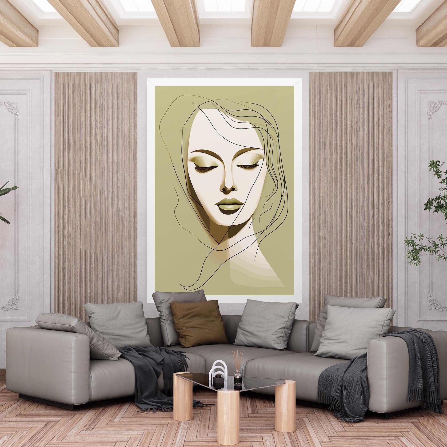 Leinwandbild Cream Womans Face mockup 6