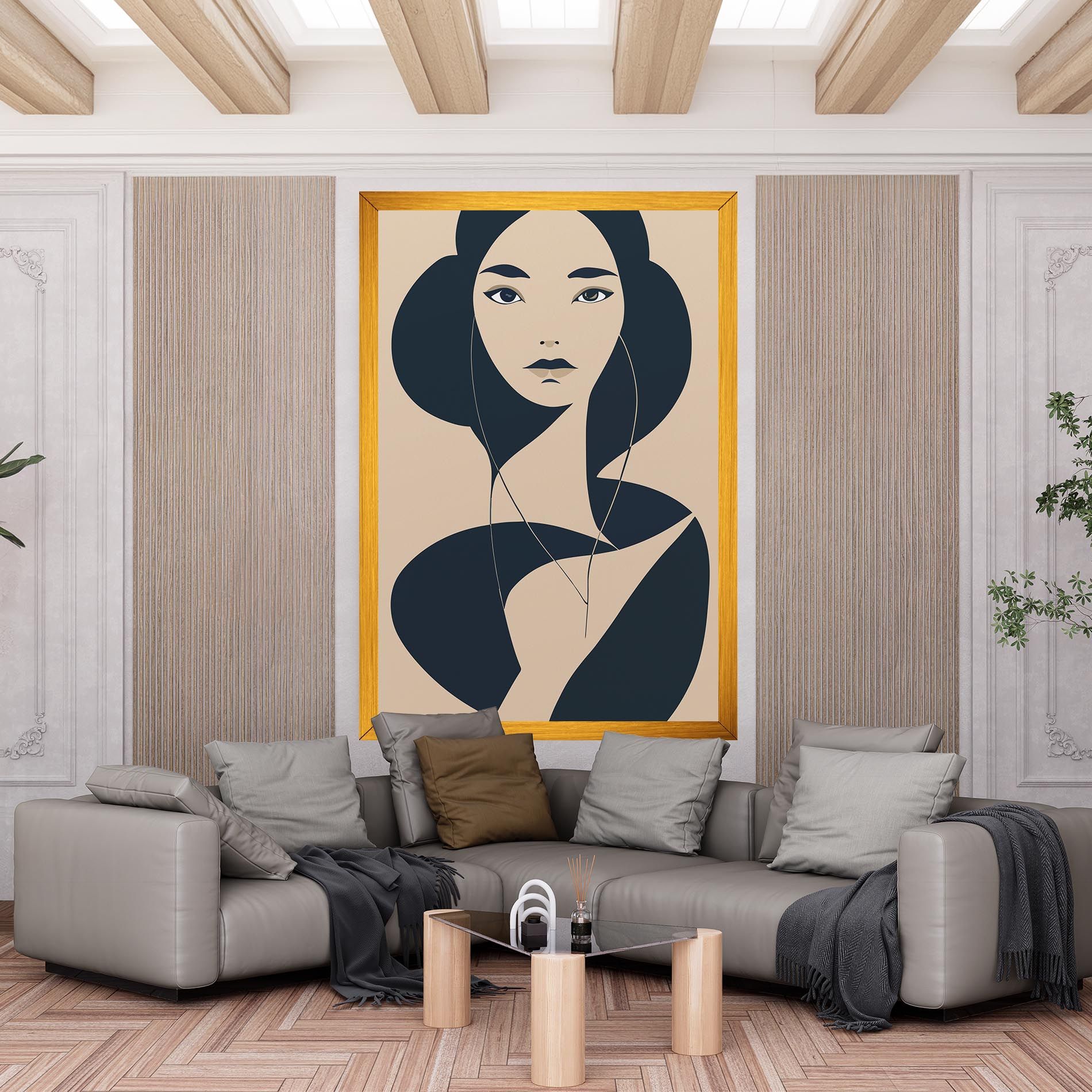 Cream Blue Woman mockup 6