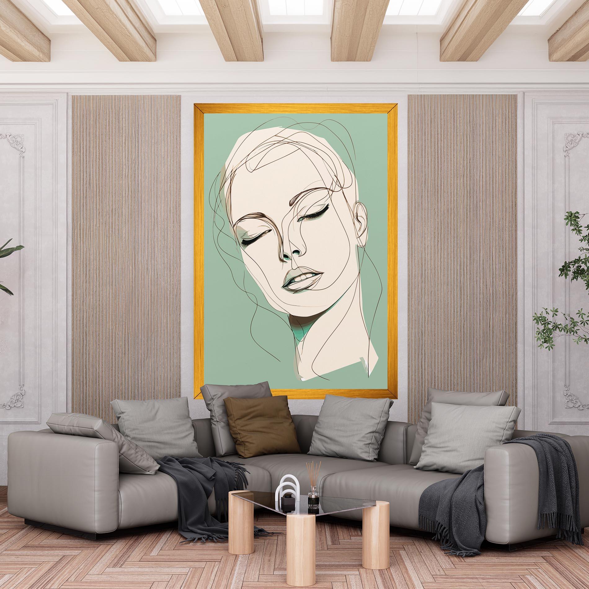 Leinwandbild Green White Face mockup 6