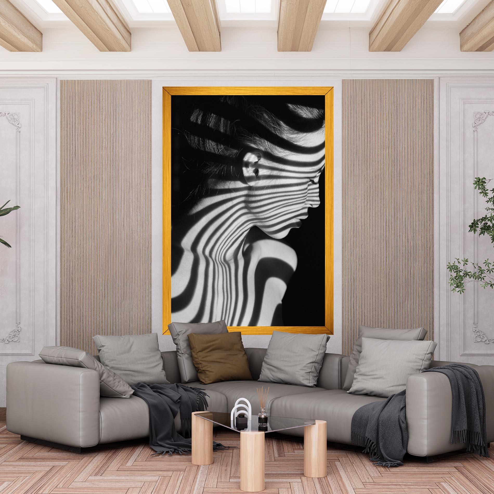 Leinwandbild Zebra Stripes Woman mockup 6