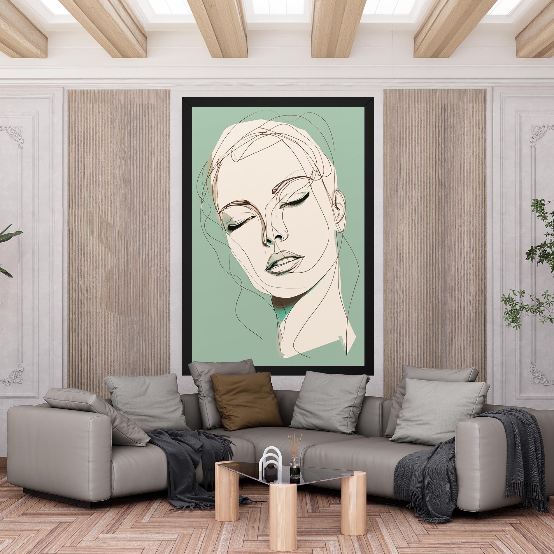 Leinwandbild Green White Face mockup 6