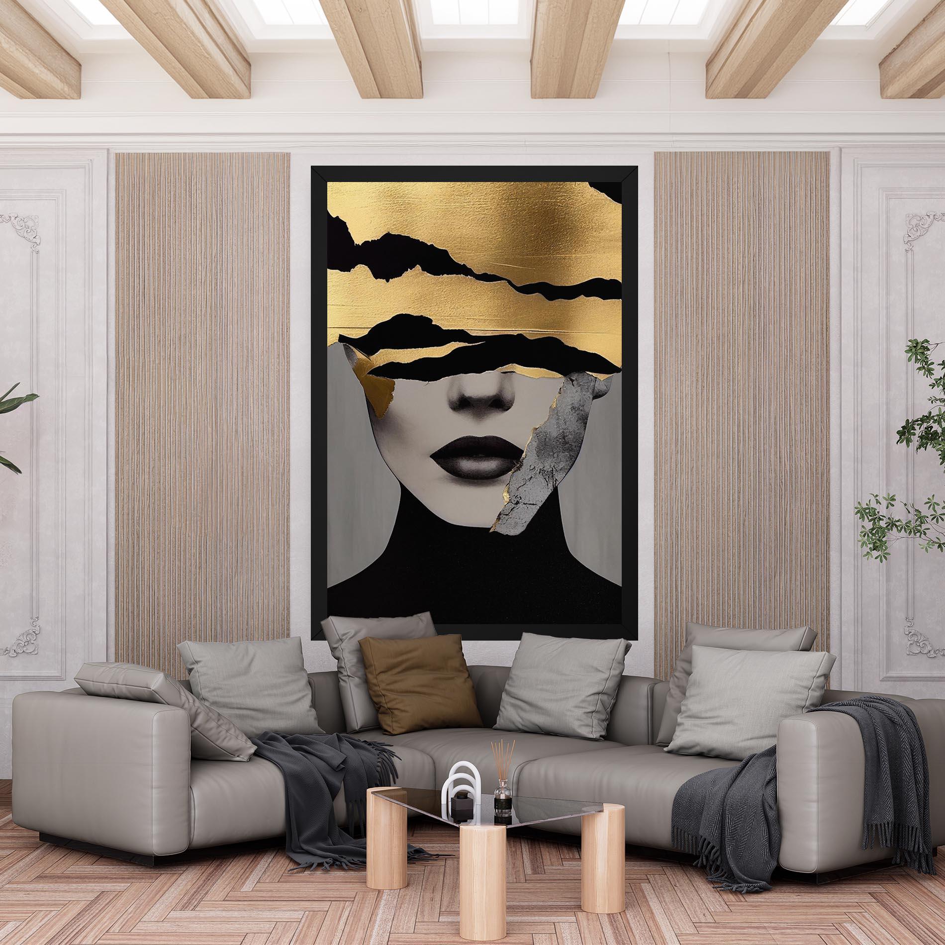 Leinwandbild Modern Golden Paint mockup 6