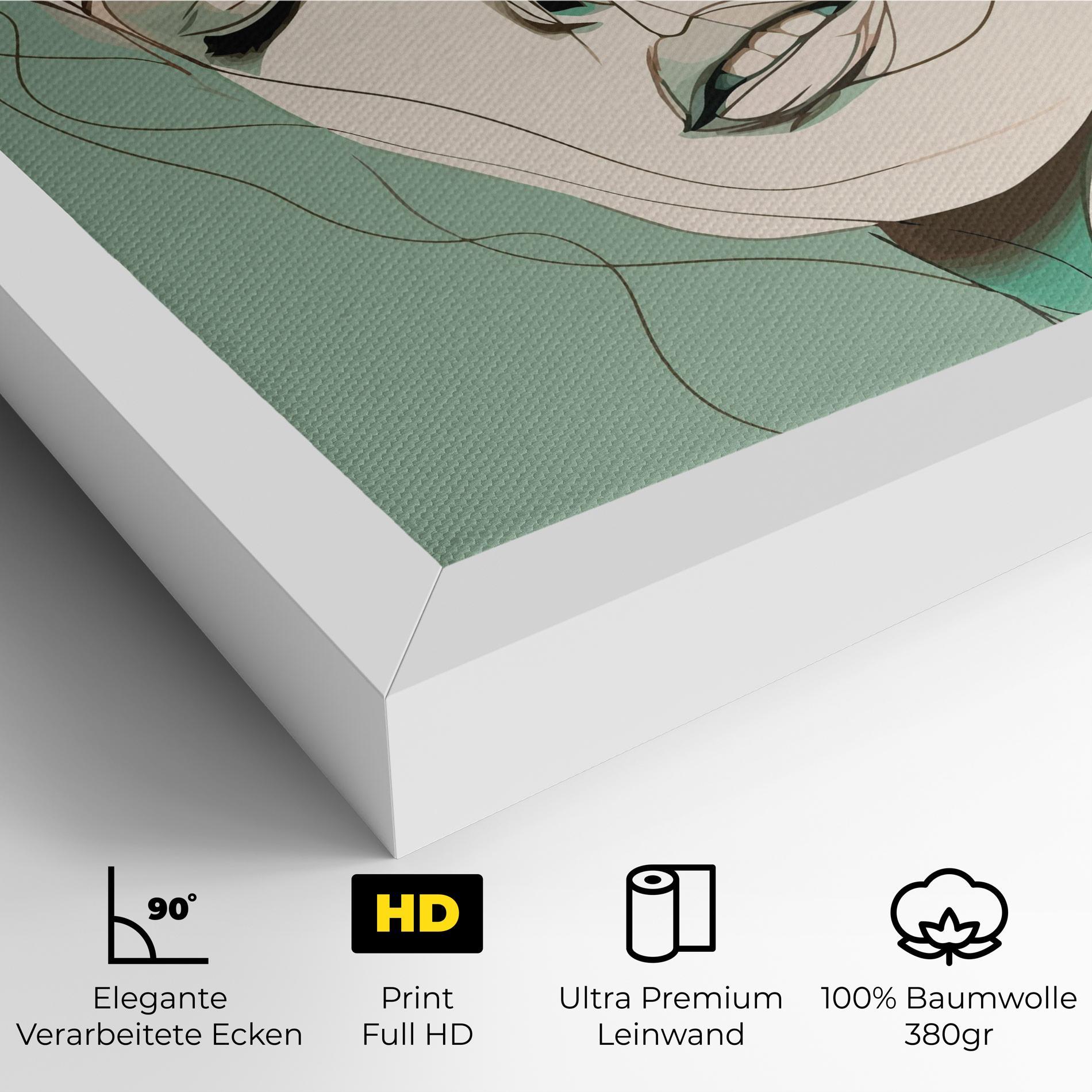 Leinwandbild Green White Face mockup 4