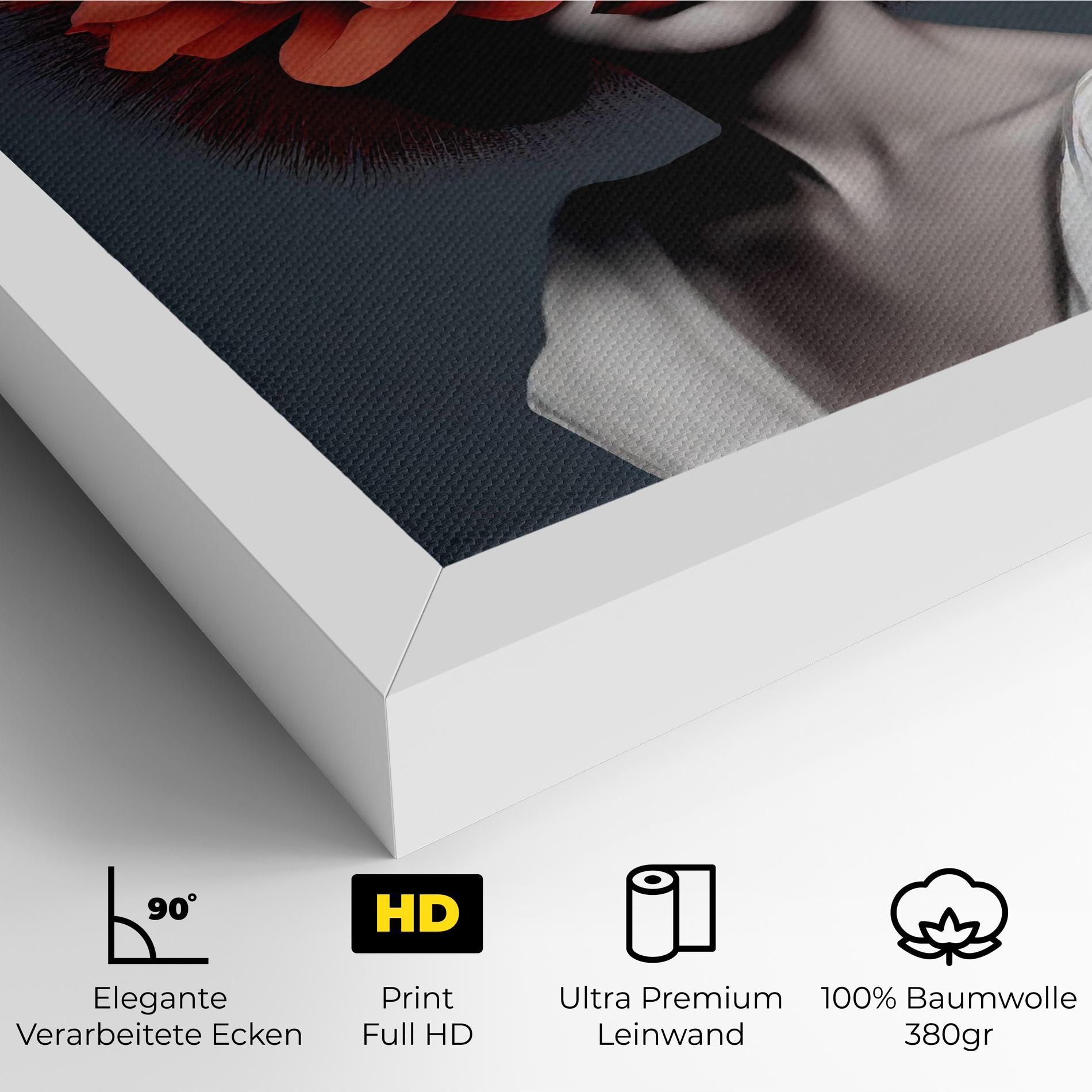 Leinwandbild Red Flower Woman mockup 4