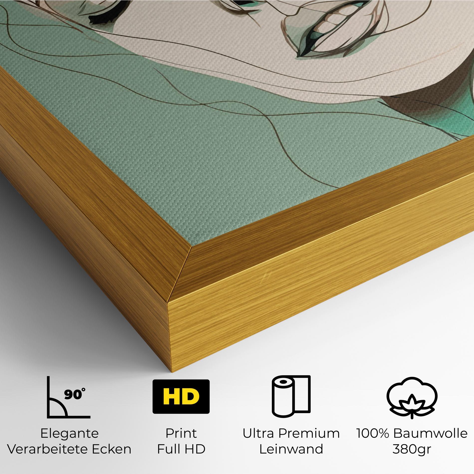 Leinwandbild Green White Face mockup 4