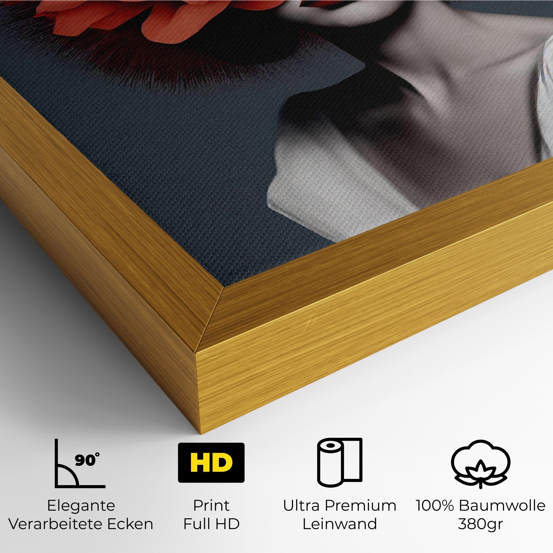Leinwandbild Red Flower Woman mockup 4