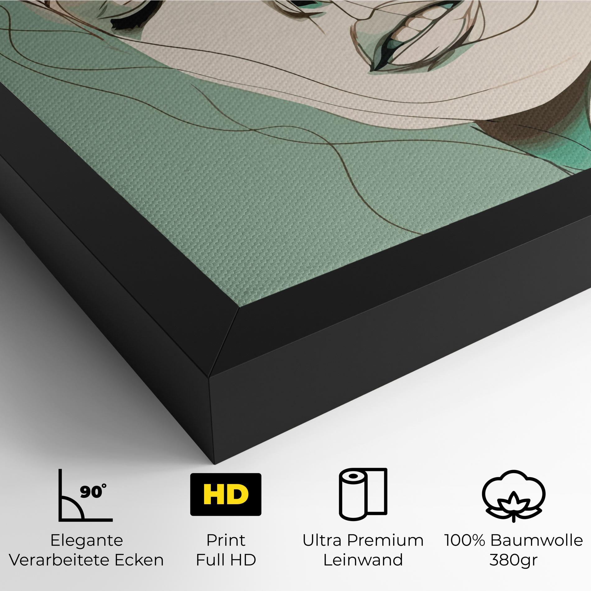 Leinwandbild Green White Face mockup 4