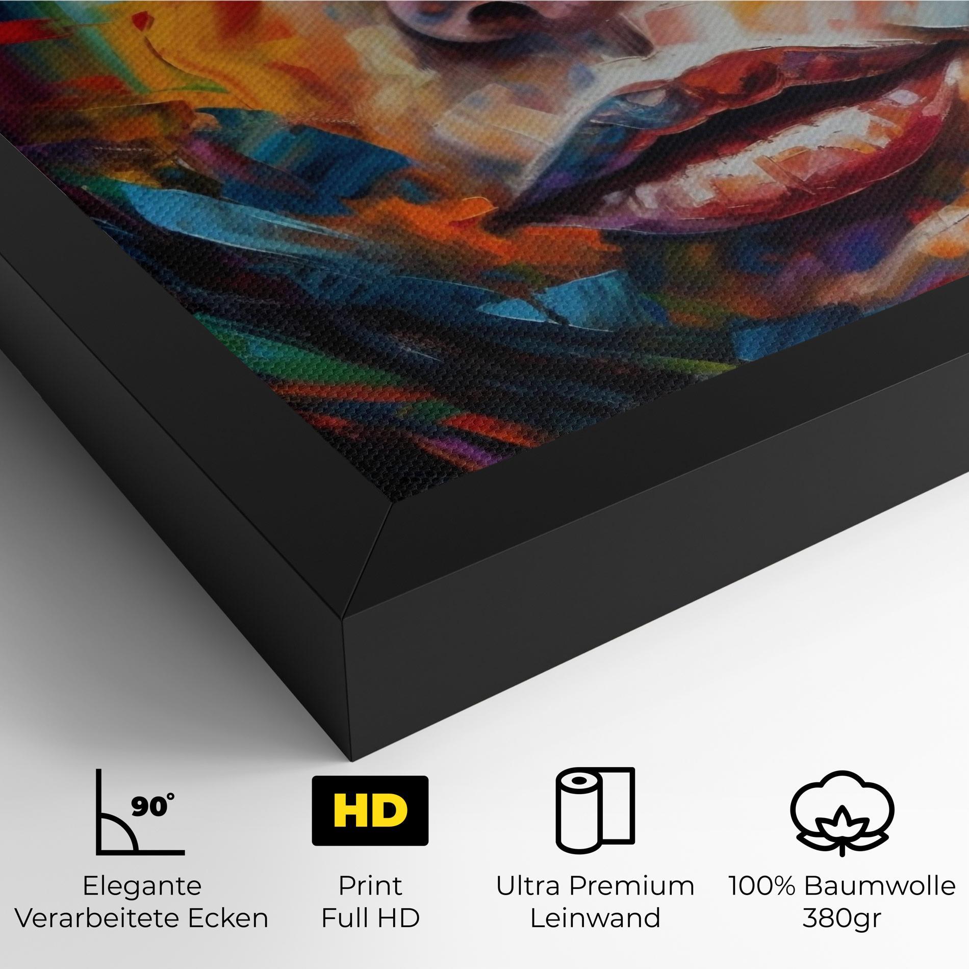 Leinwandbild Vibrant Color Woman Paint mockup 4