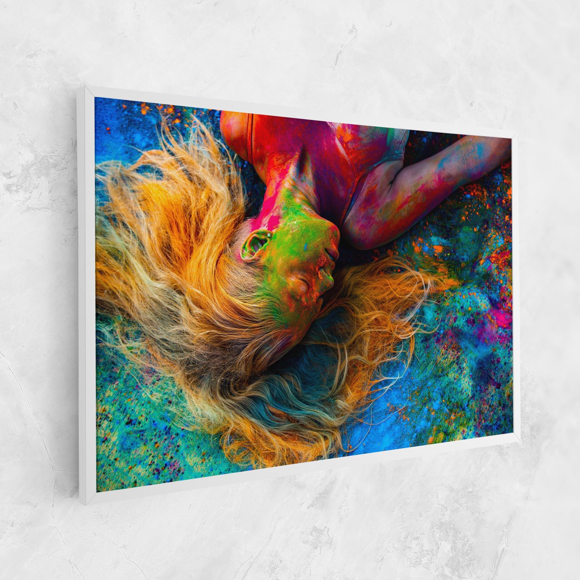 Leinwandbild Powder Holi Woman mockup 1