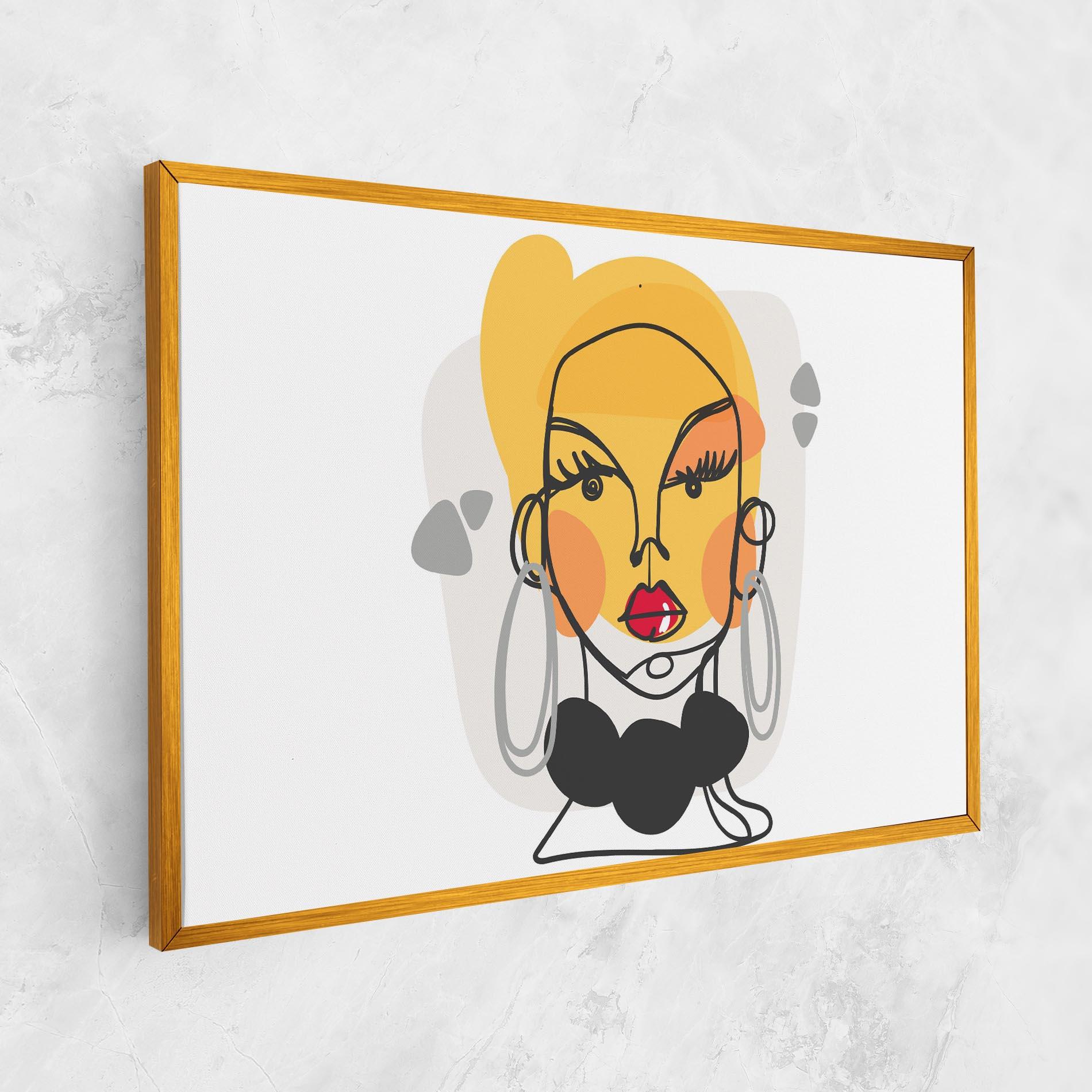 Leinwandbild Abstract Blonde Face mockup 1