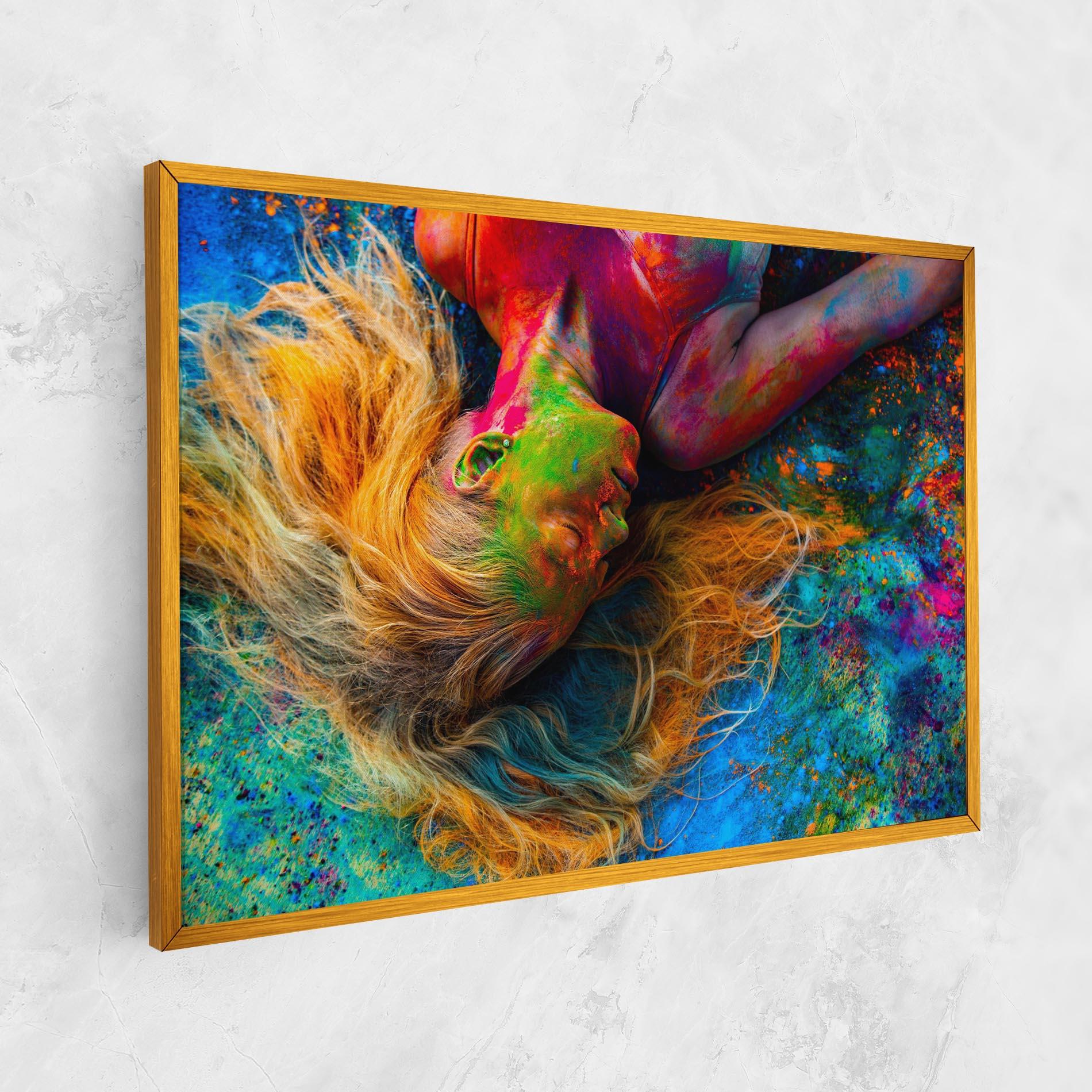 Leinwandbild Powder Holi Woman mockup 1