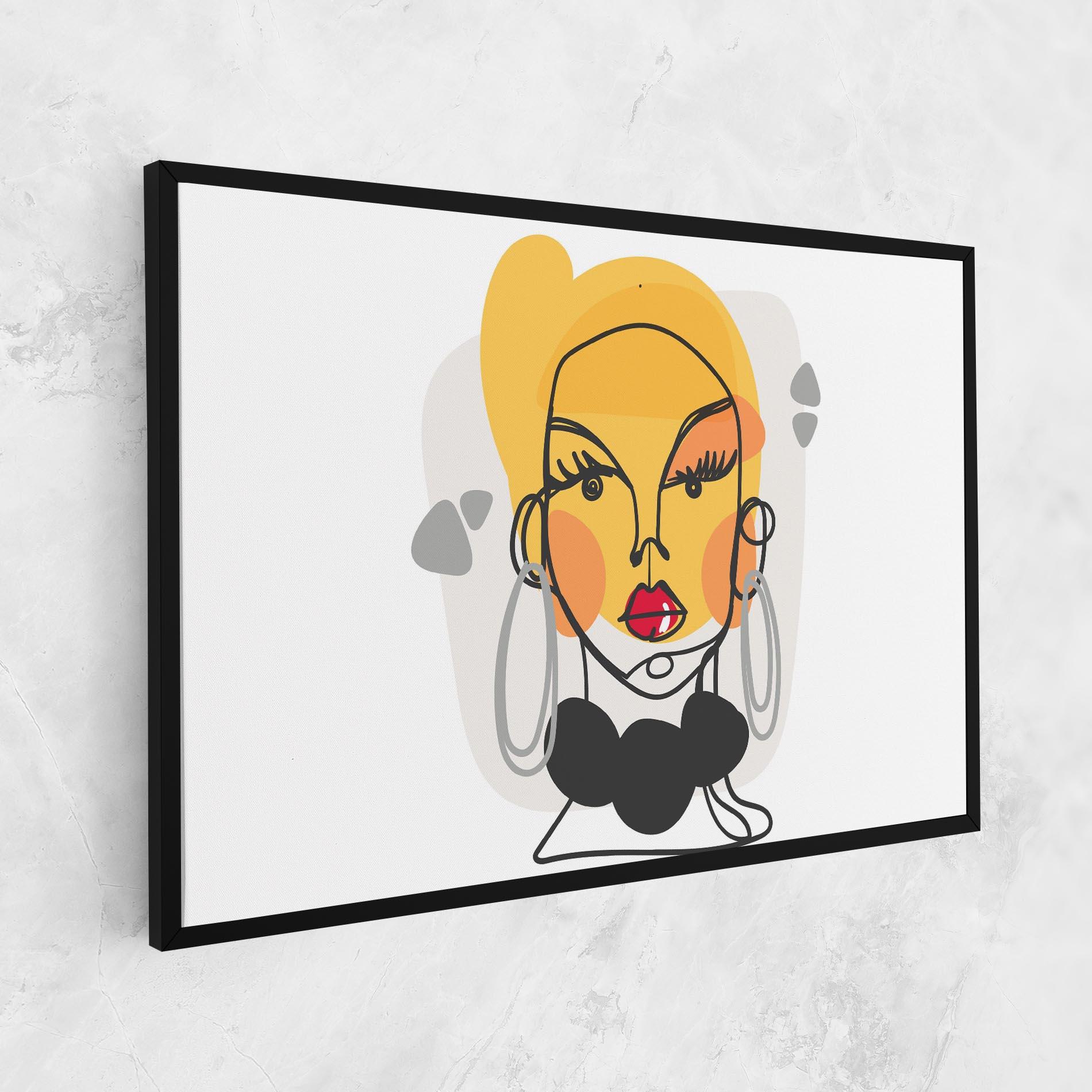 Leinwandbild Abstract Blonde Face mockup 1