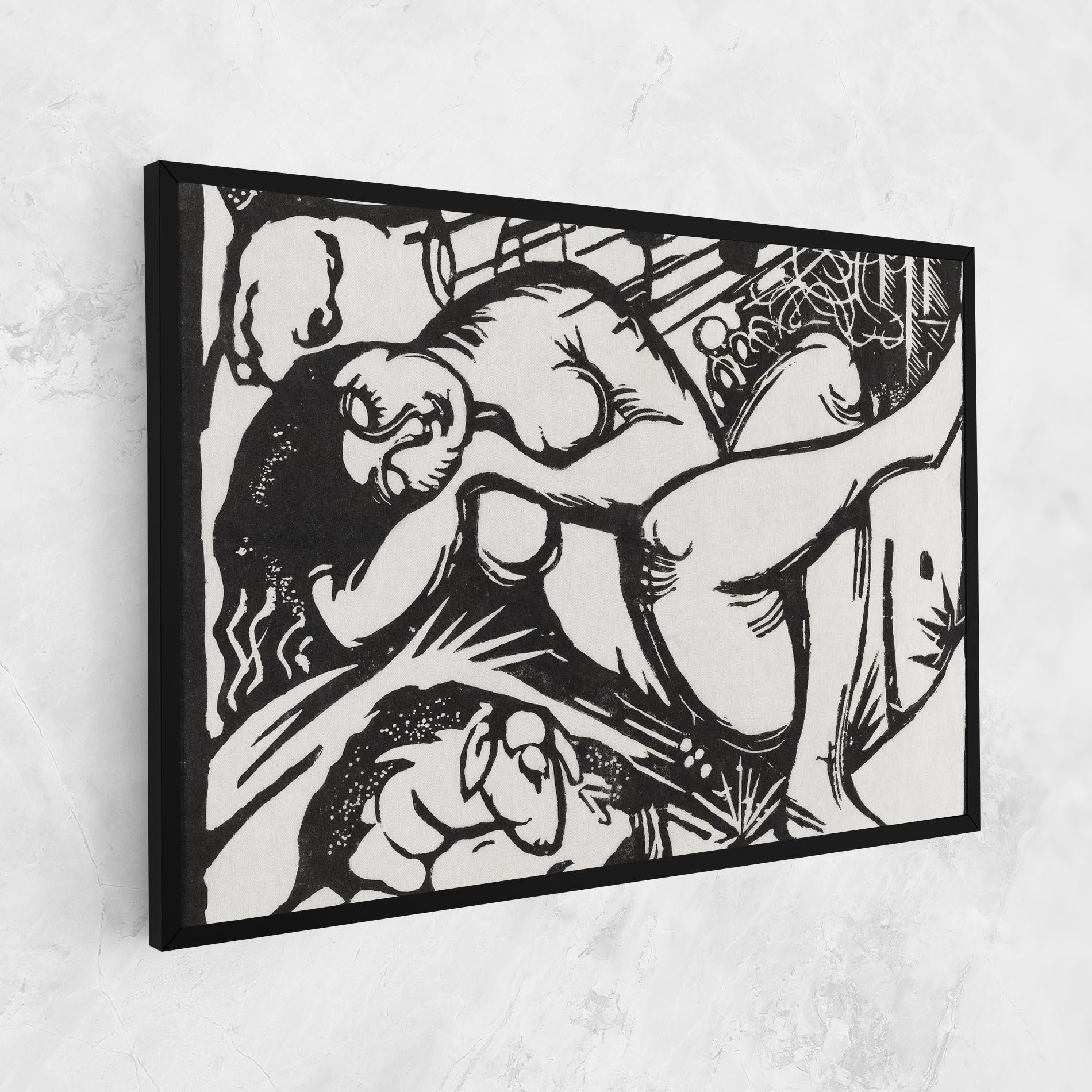 Leinwandbild Woman Drawing mockup 1