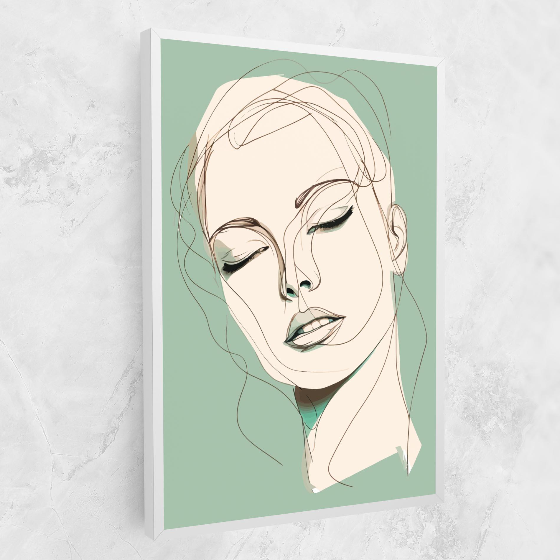 Leinwandbild Green White Face mockup 1