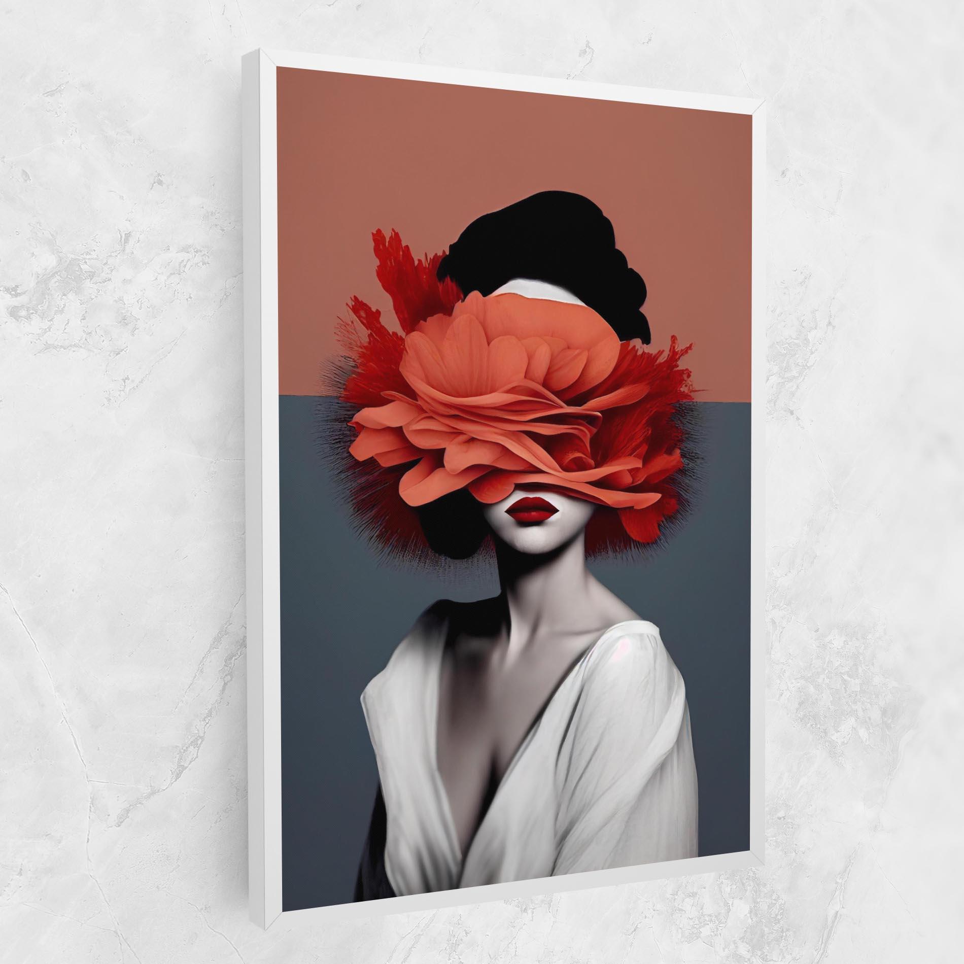 Leinwandbild Red Flower Woman mockup 1