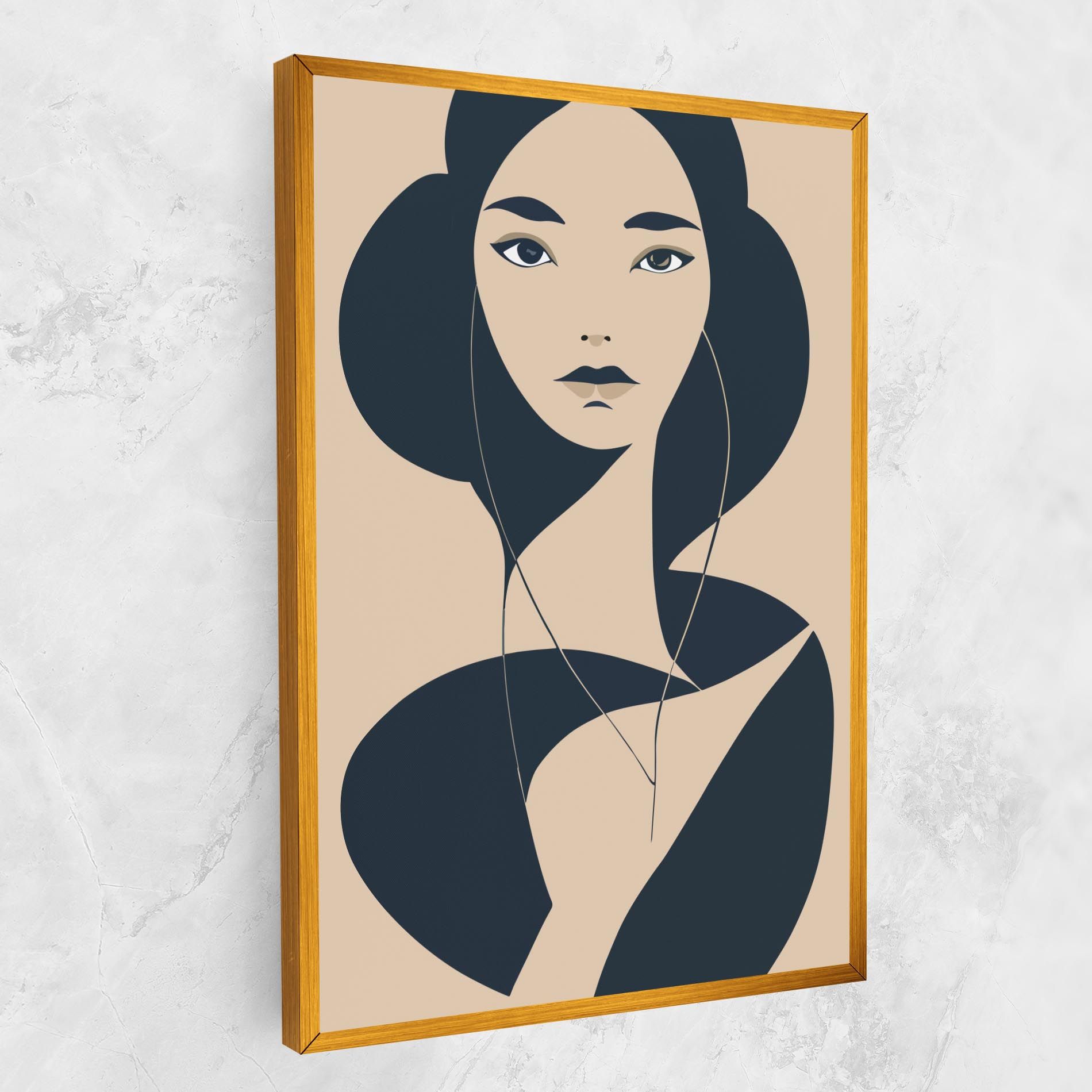 Cream Blue Woman mockup 1