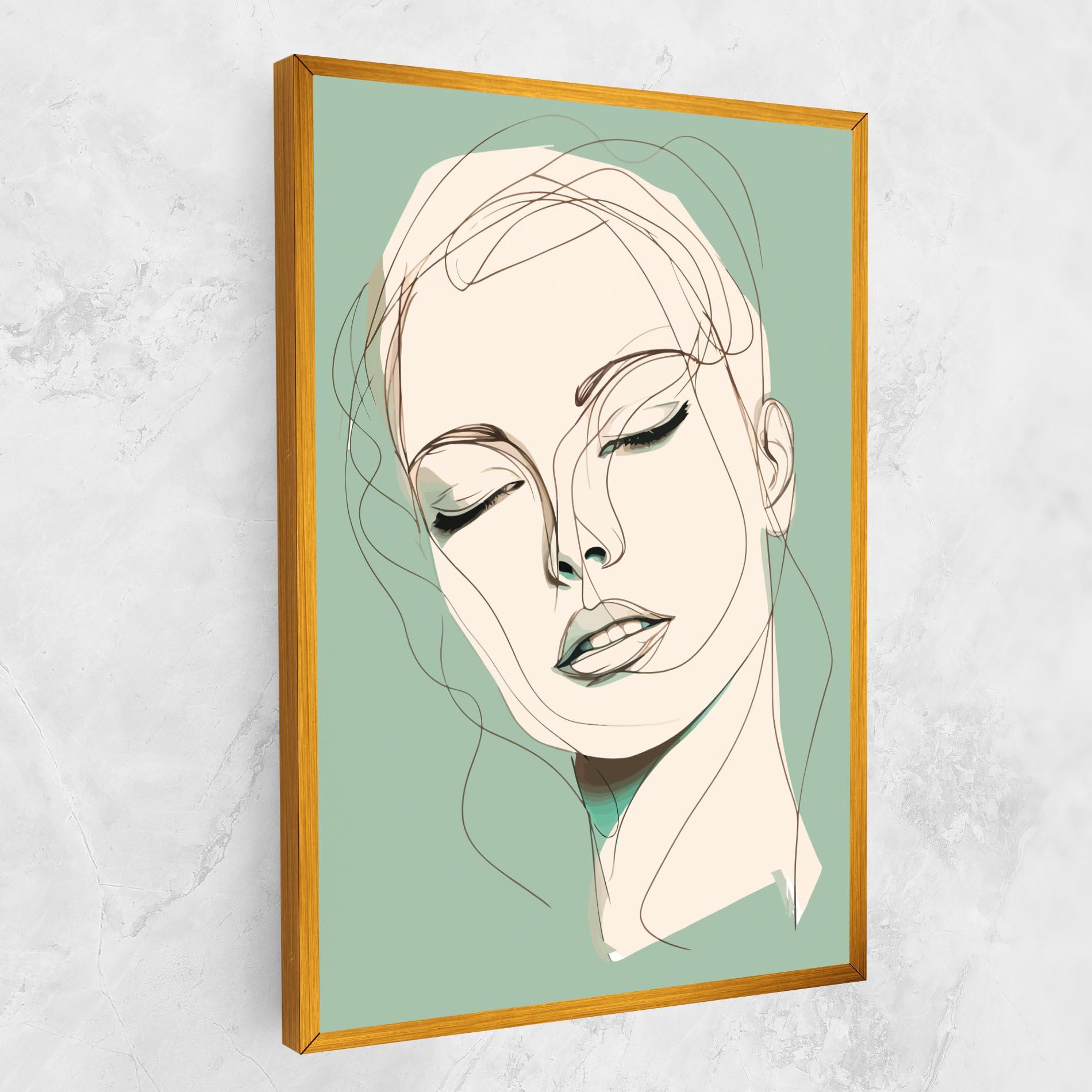 Leinwandbild Green White Face mockup 1