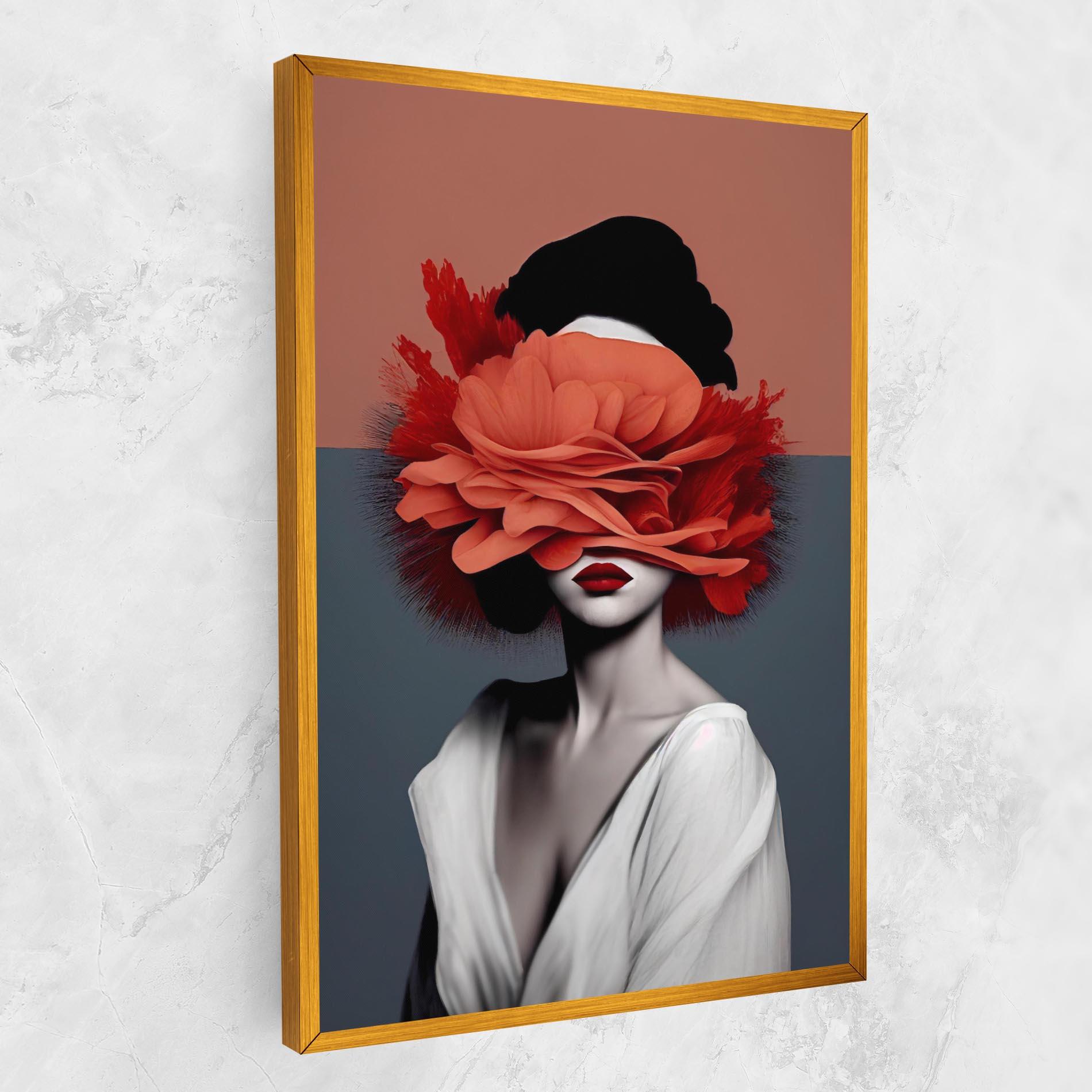 Leinwandbild Red Flower Woman mockup 1