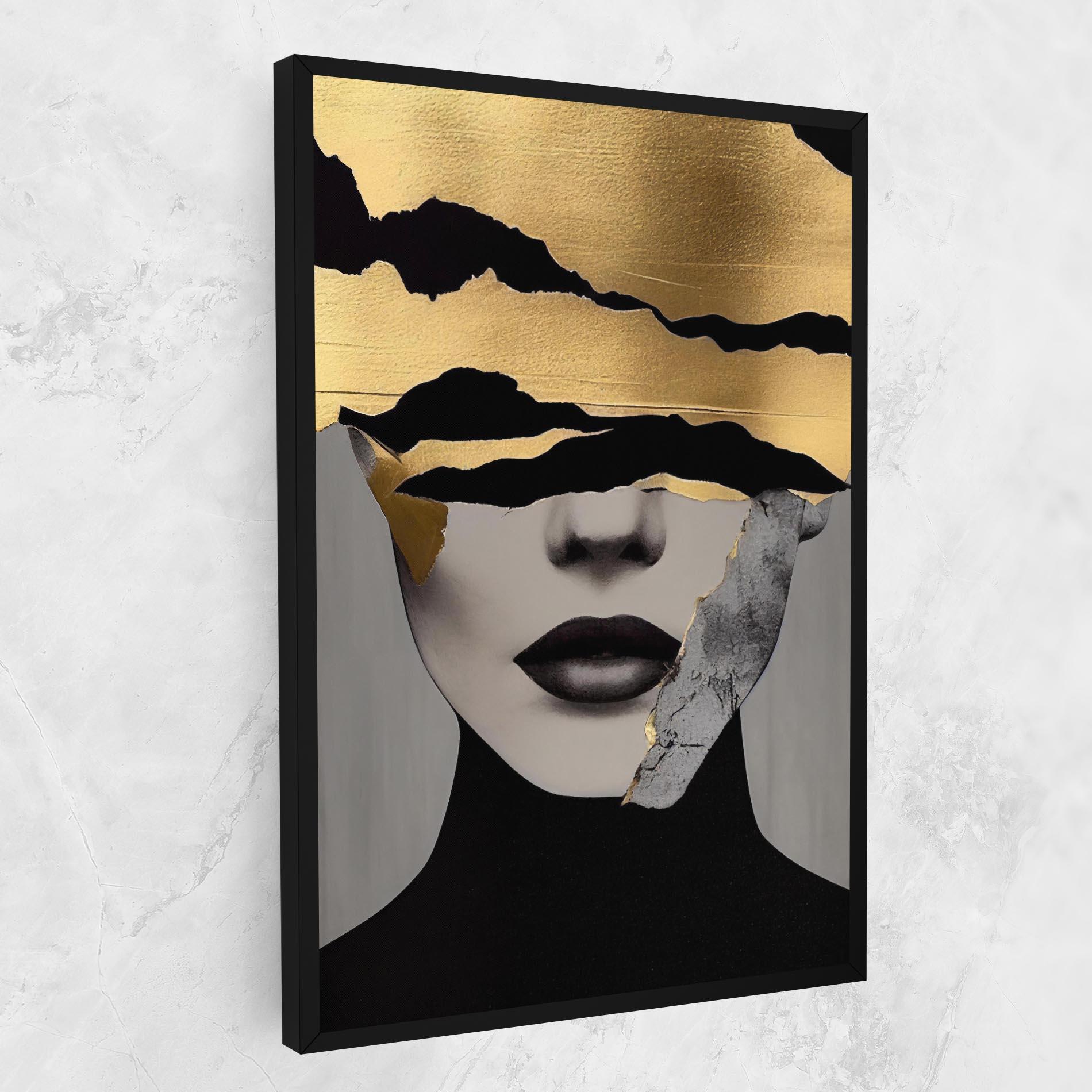 Leinwandbild Modern Golden Paint mockup 1