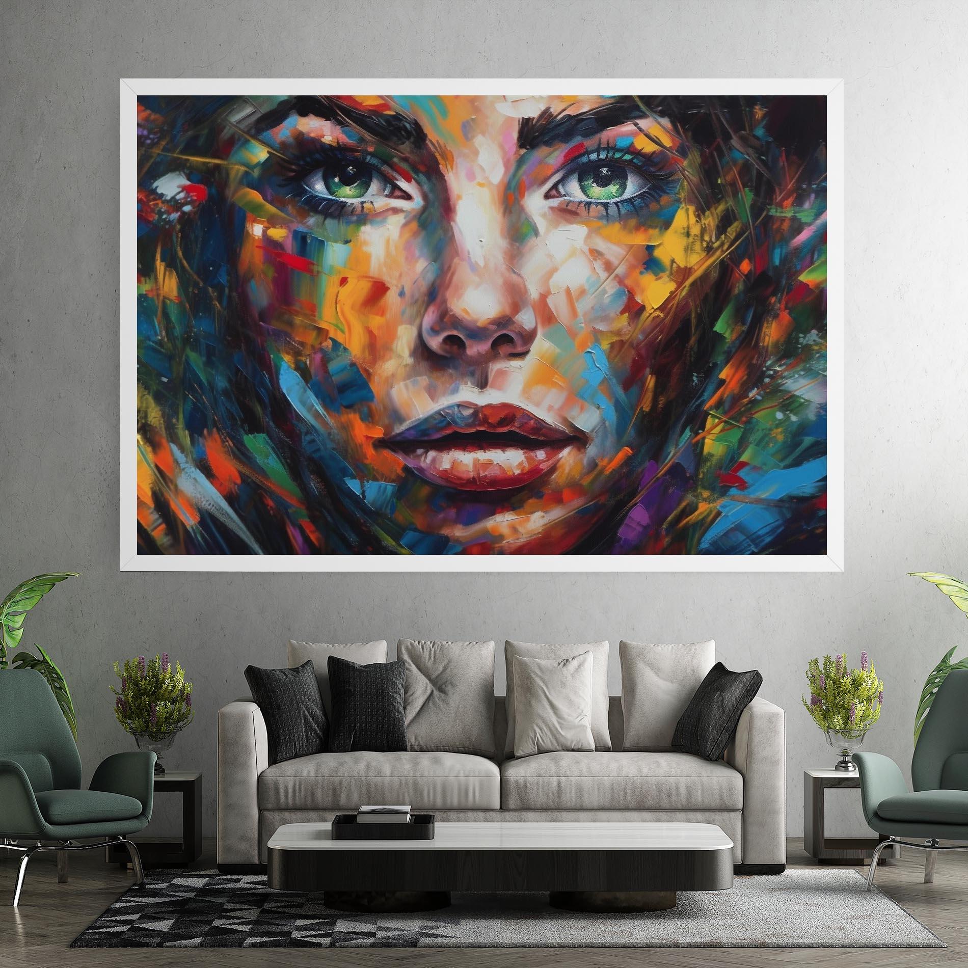 Leinwandbild Vibrant Color Woman Paint mockup 7