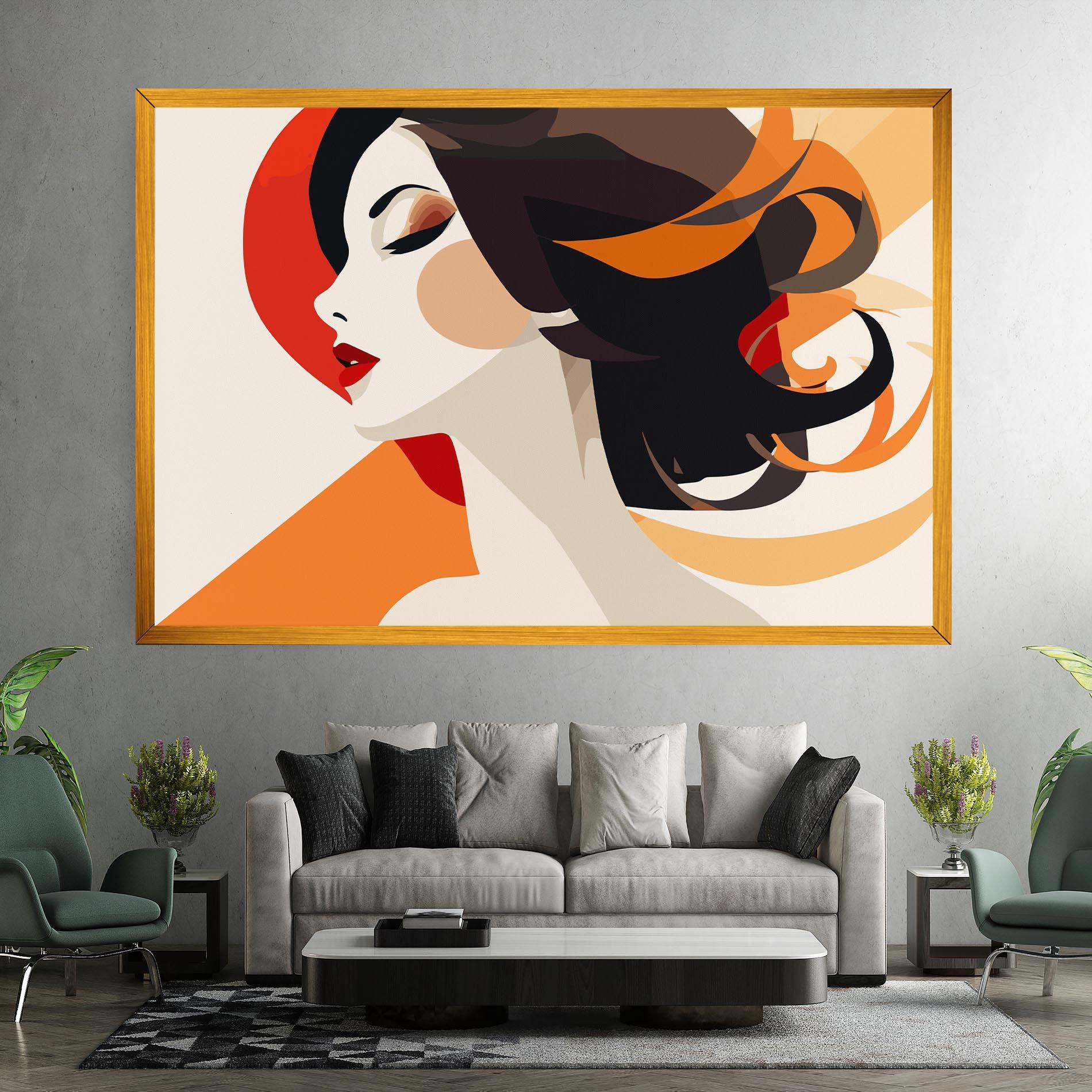 Leinwandbild Abstract Autumn Woman mockup 7