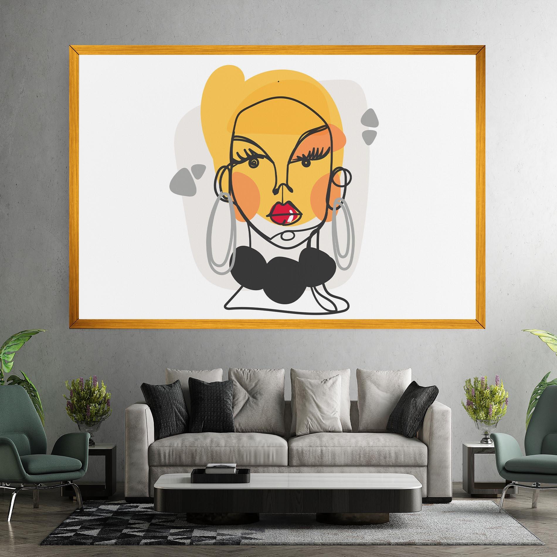 Leinwandbild Abstract Blonde Face mockup 7