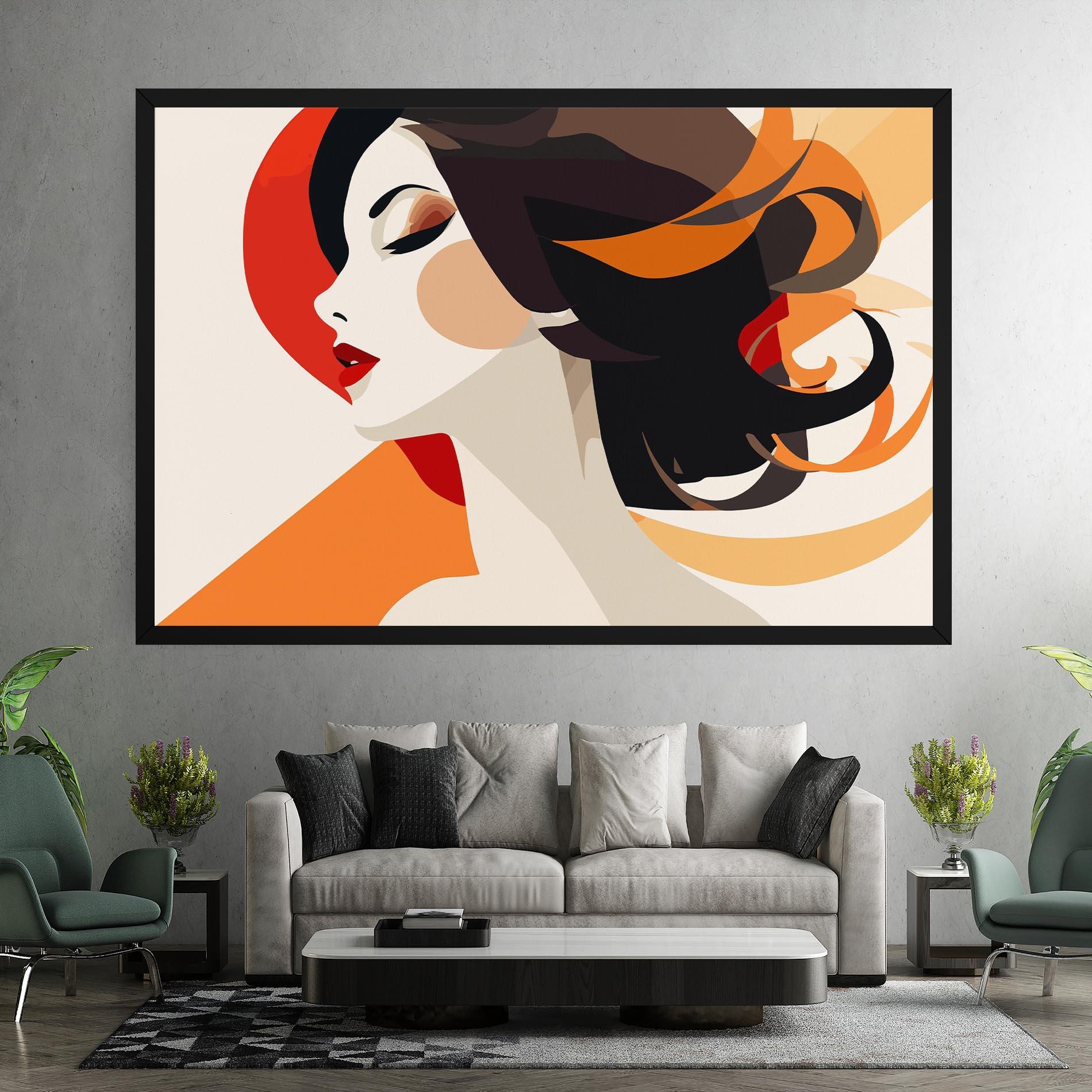 Leinwandbild Abstract Autumn Woman mockup 7