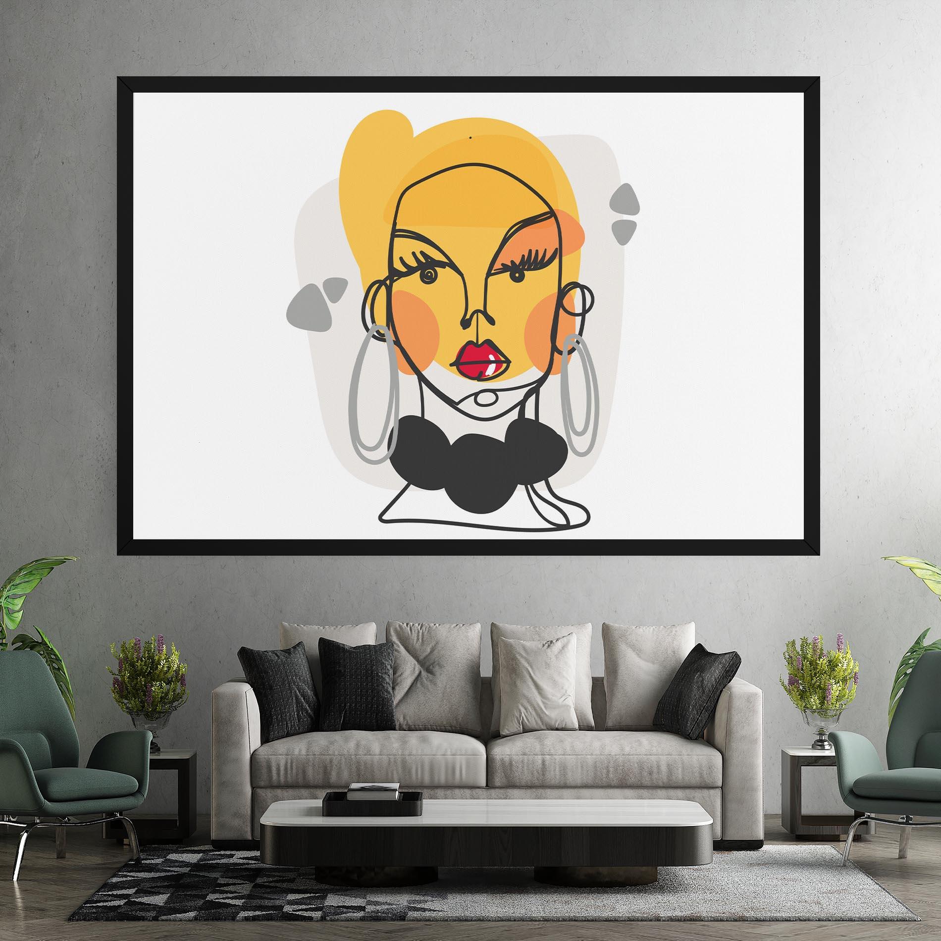 Leinwandbild Abstract Blonde Face mockup 7
