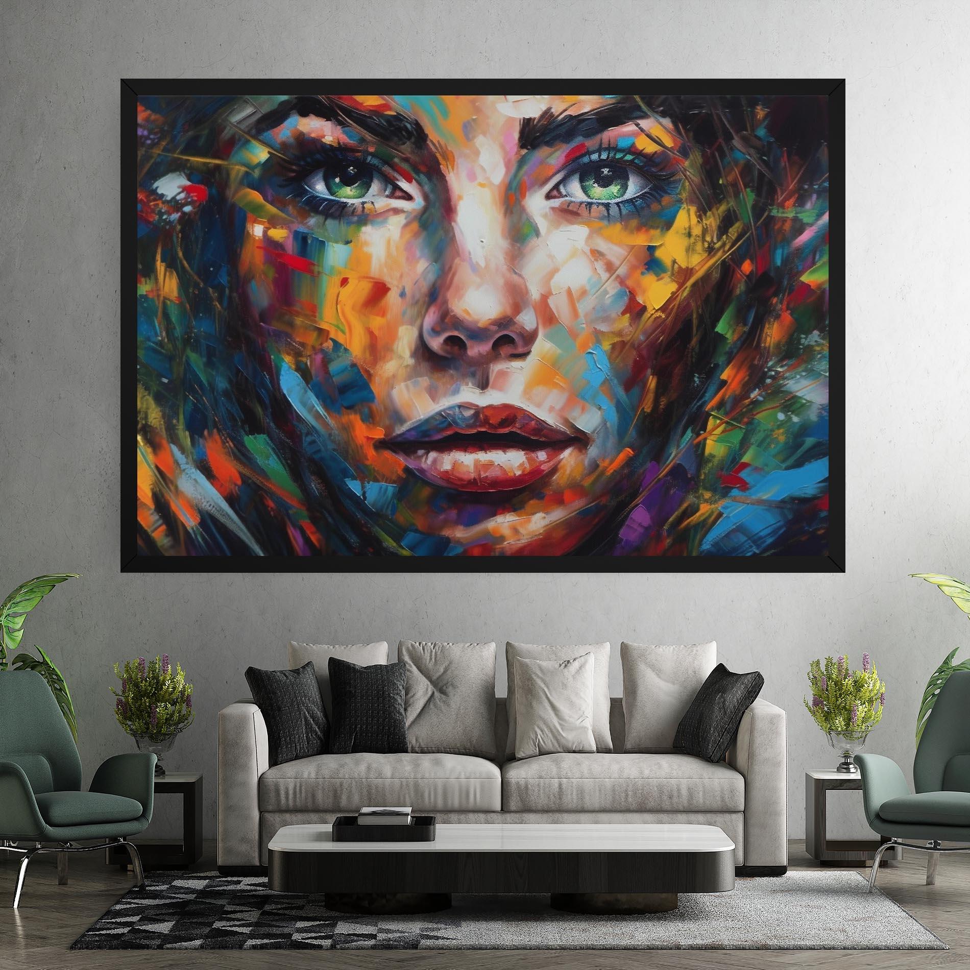 Leinwandbild Vibrant Color Woman Paint mockup 7