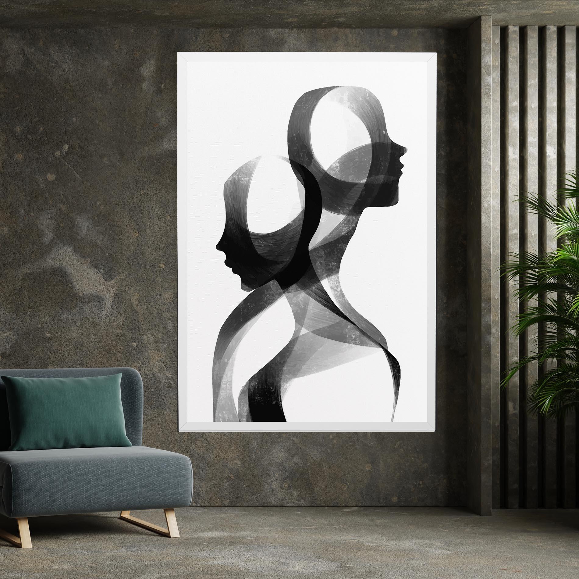 Leinwandbild Abstract Grey Couple mockup 7