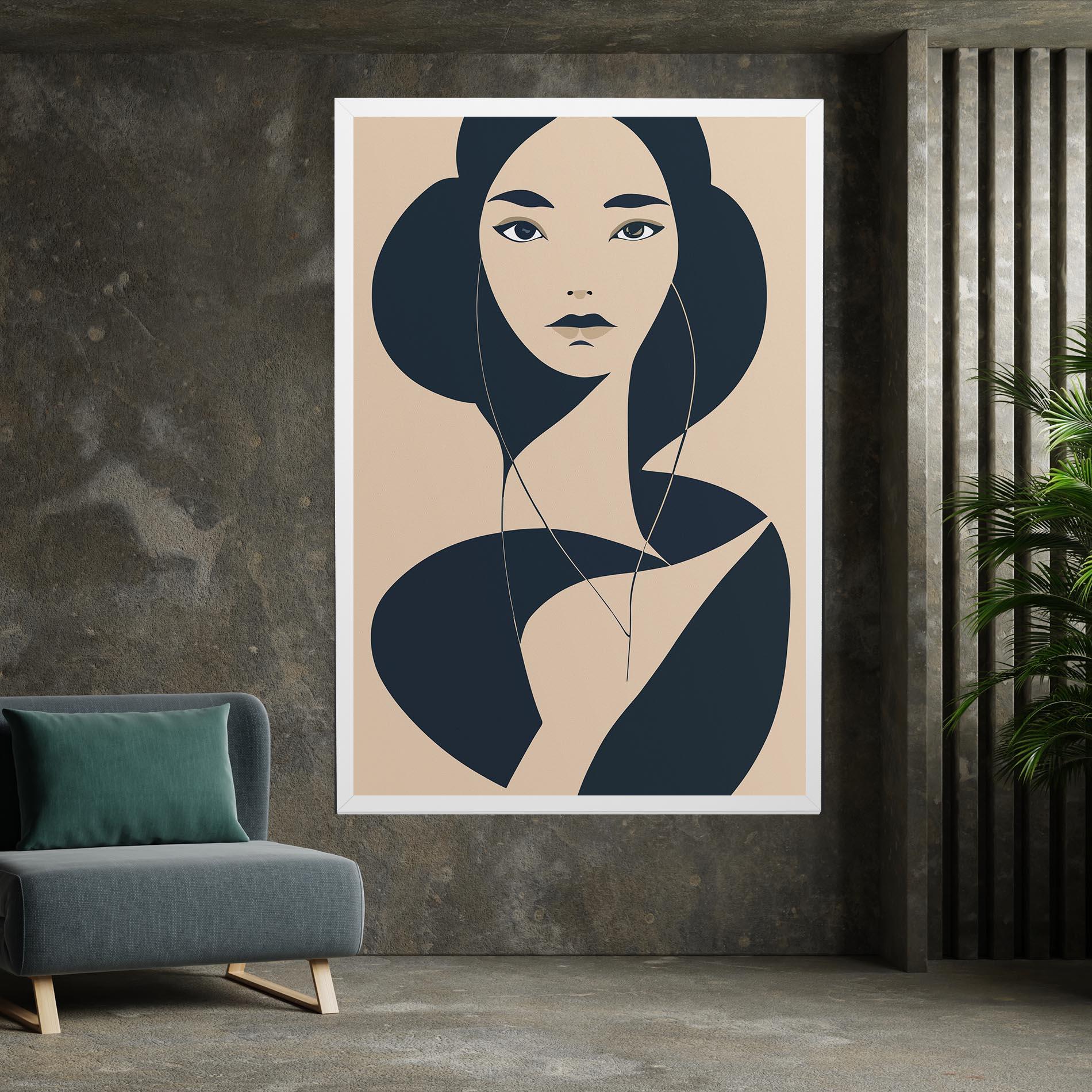 Leinwandbild Cream Blue Woman mockup 7