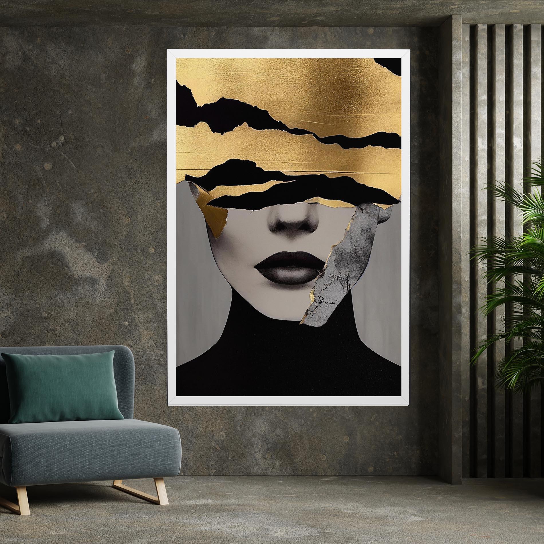 Leinwandbild Modern Golden Paint mockup 7