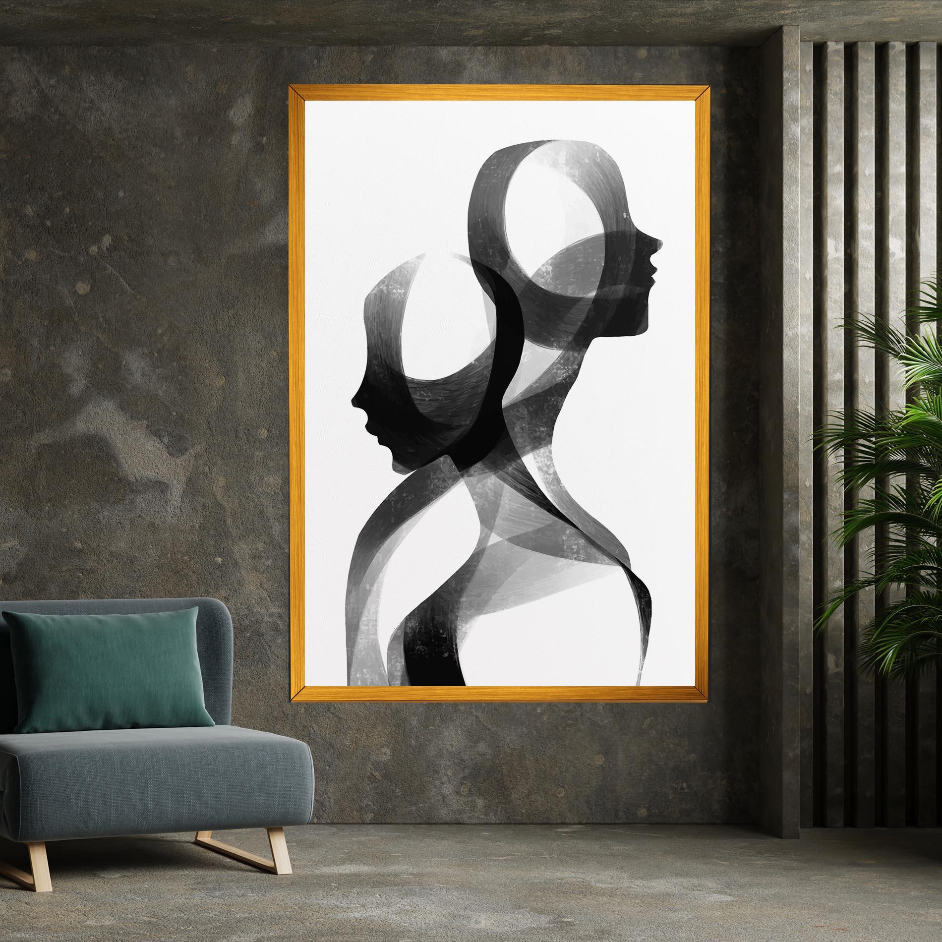 Leinwandbild Abstract Grey Couple mockup 7