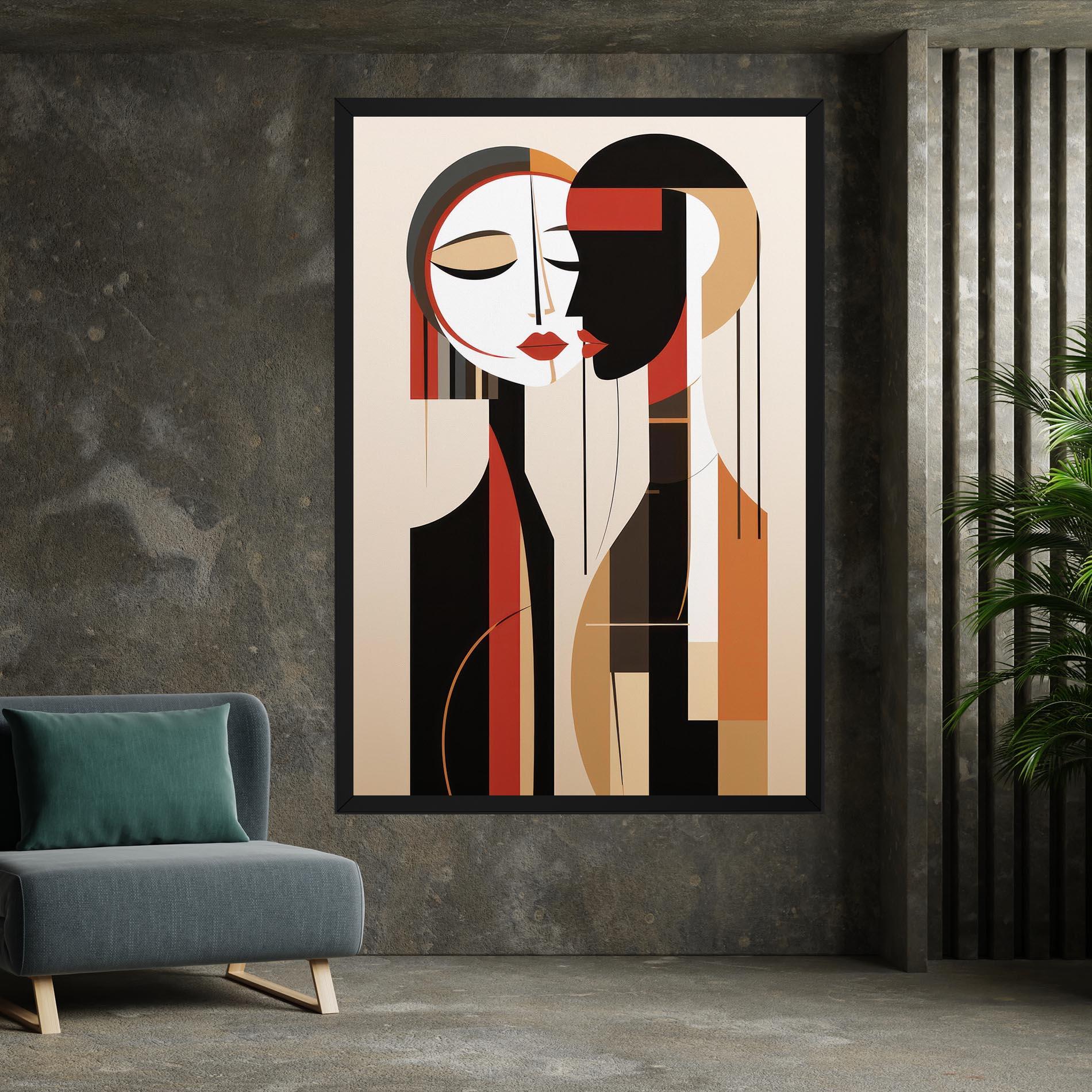 Leinwandbild Abstract Couple Kissing mockup 7