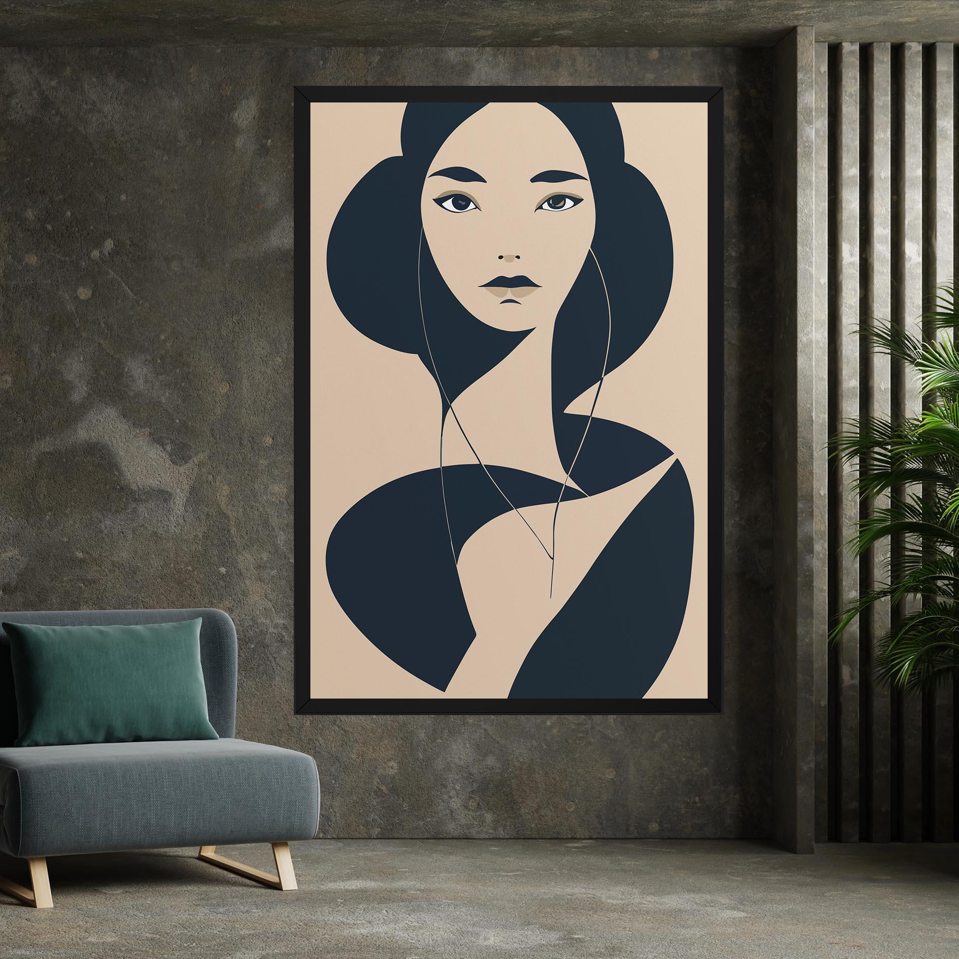 Leinwandbild Cream Blue Woman mockup 7