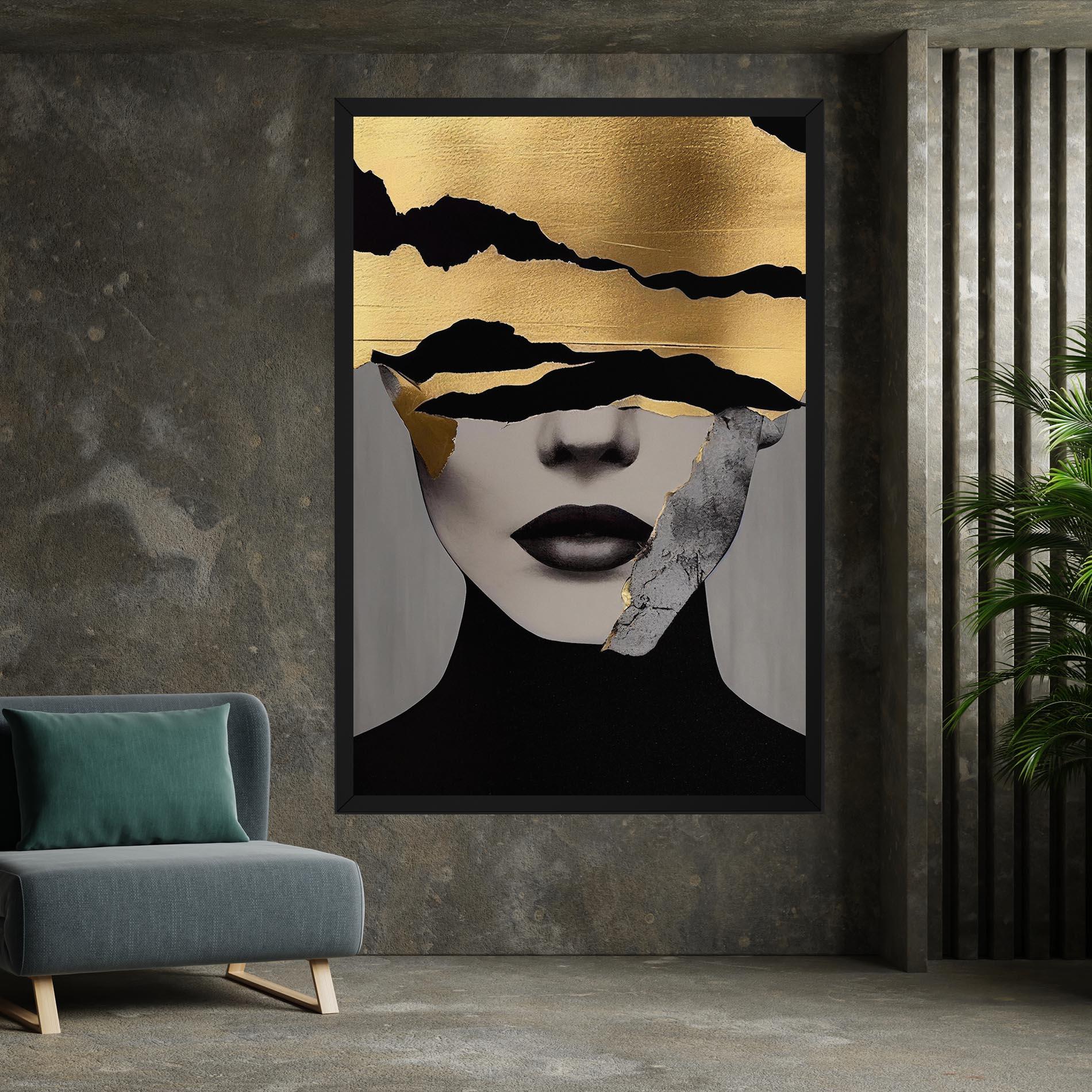 Leinwandbild Modern Golden Paint mockup 7